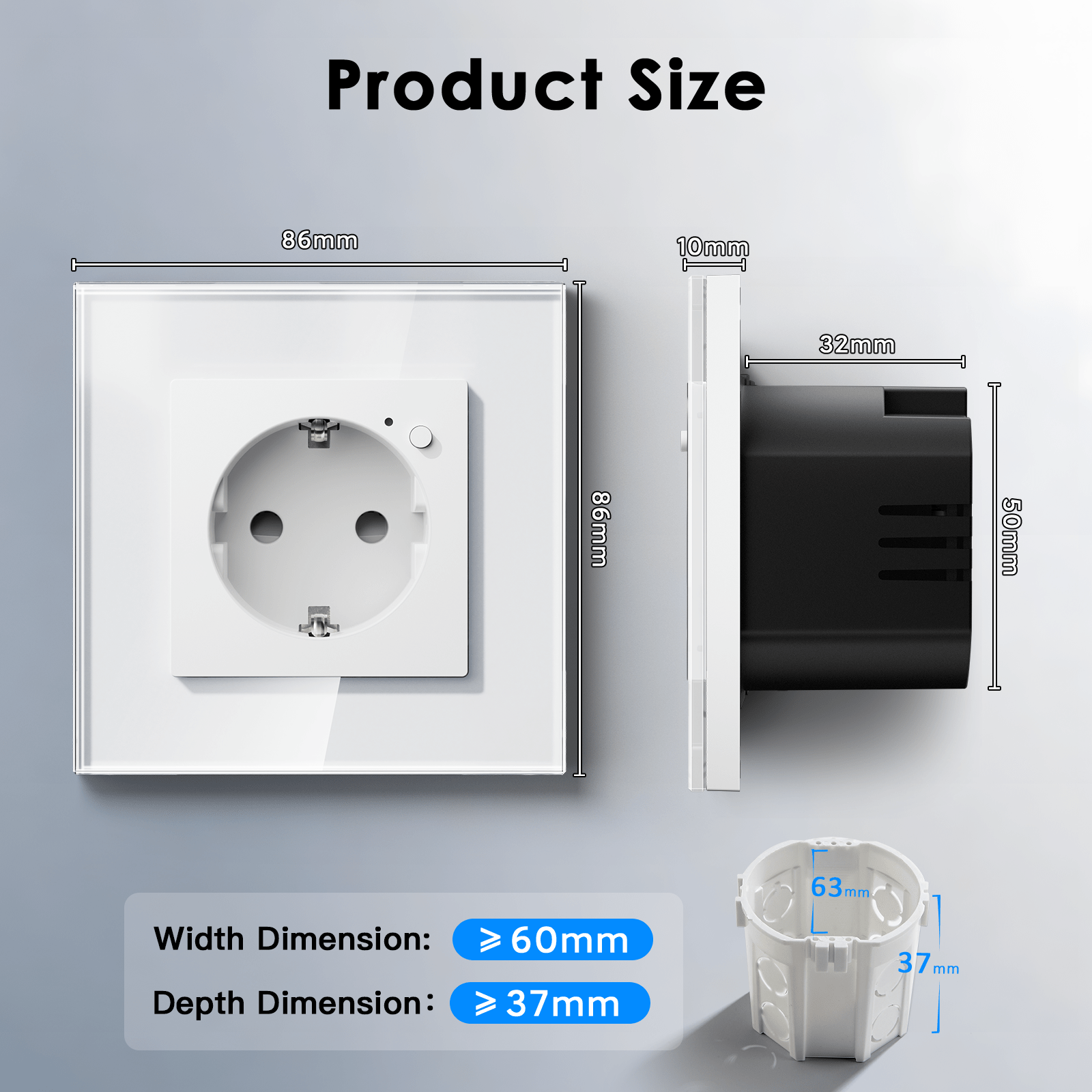 Bseed Wifi EU Standard Socket Wall Sockets With Energy Monitoring Power Outlets & Sockets Bseedswitch 