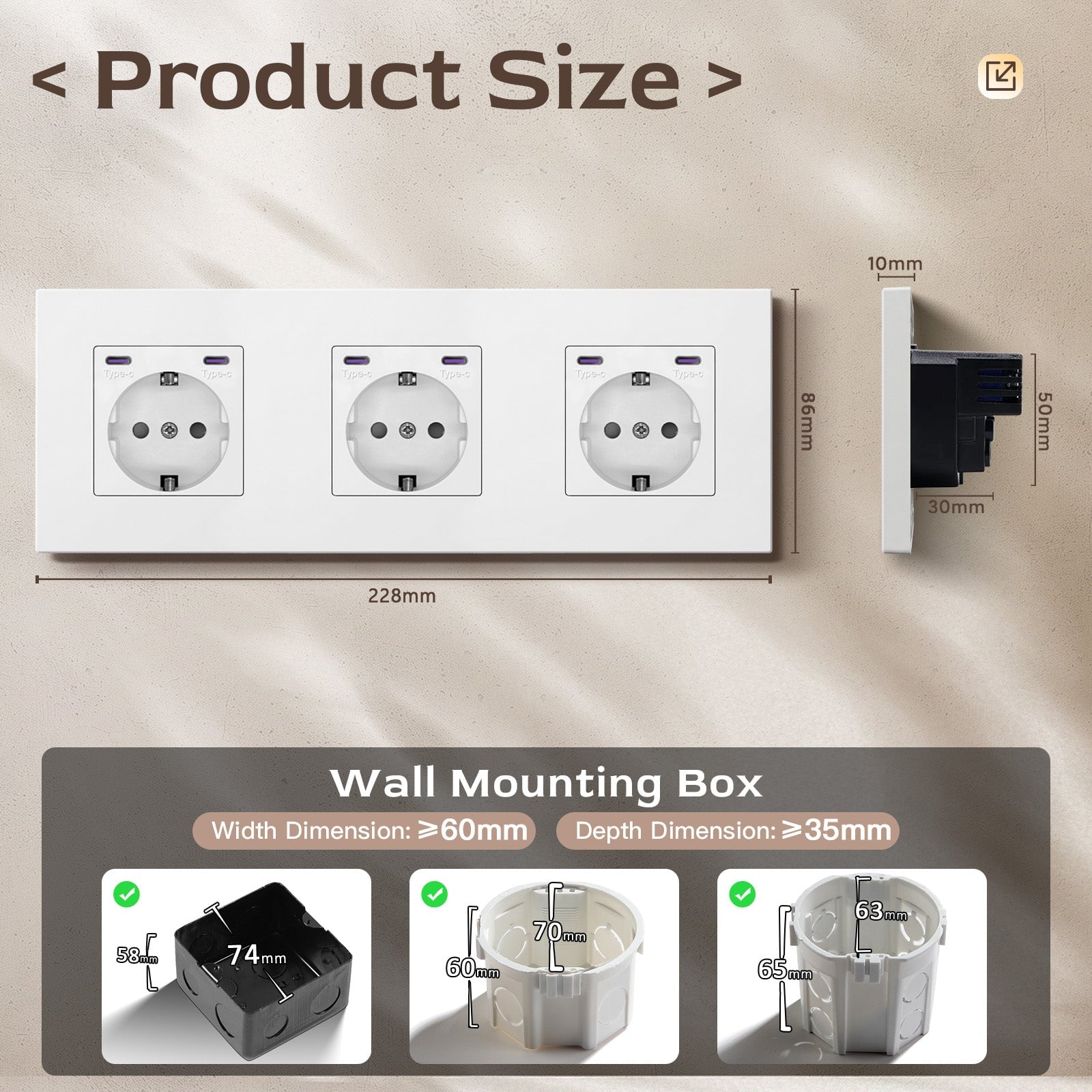 BSEED EU sockets with 20W Double Type-C Interface Outlet Wall Socket Plastic Panel Power Outlets & Sockets Bseedswitch 