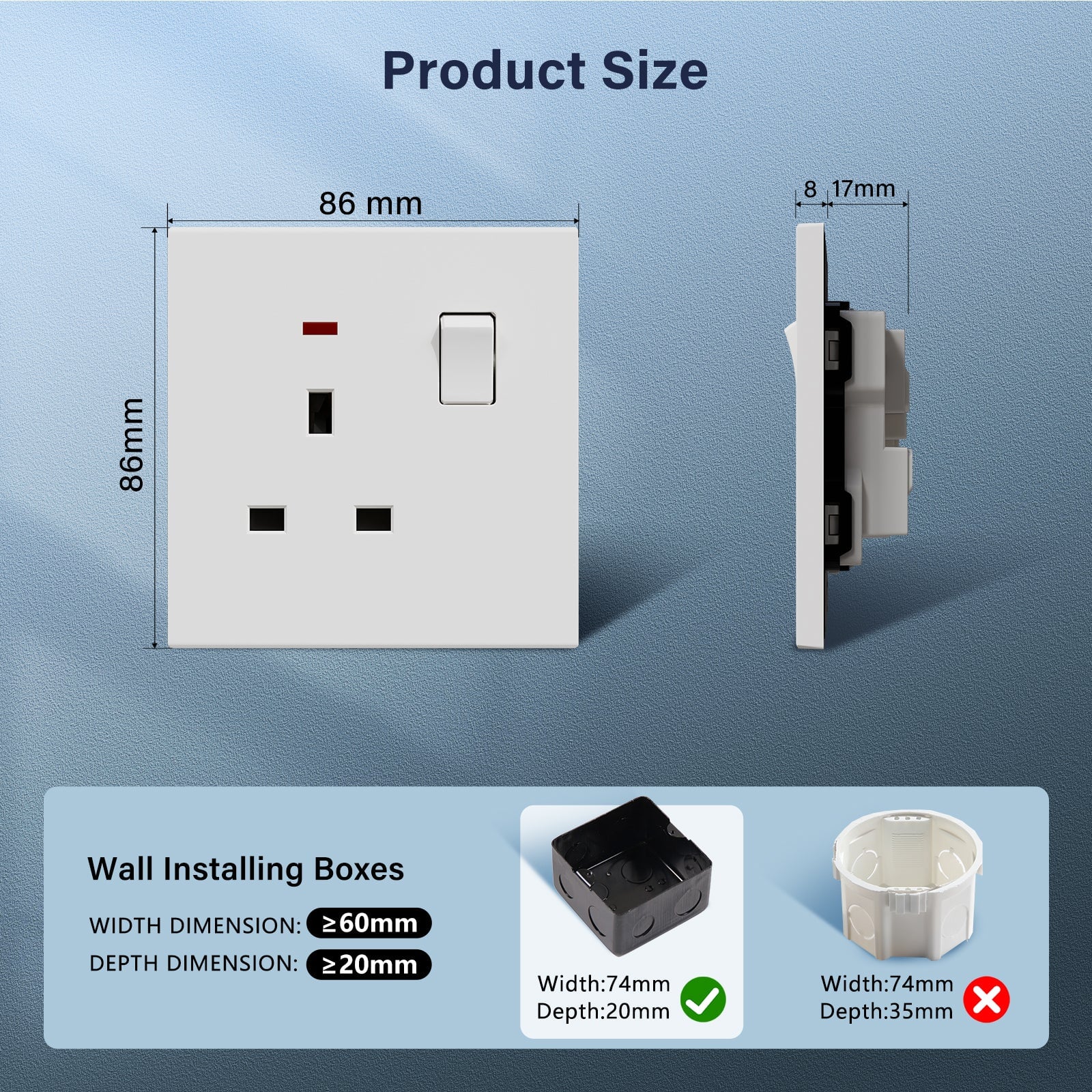BSEED UK Standard 13A Socket Glossy plastic panel socket for home renovation switched socket for appliances Power Outlets & Sockets Bseedswitch 