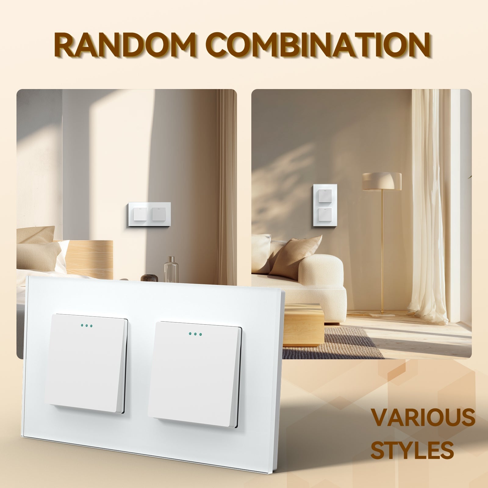 Bseed Traditional Mechanical Switch 1 gang 1 way Light Switch Crystal Glass Wall Switch Light Switches Bseedswitch 