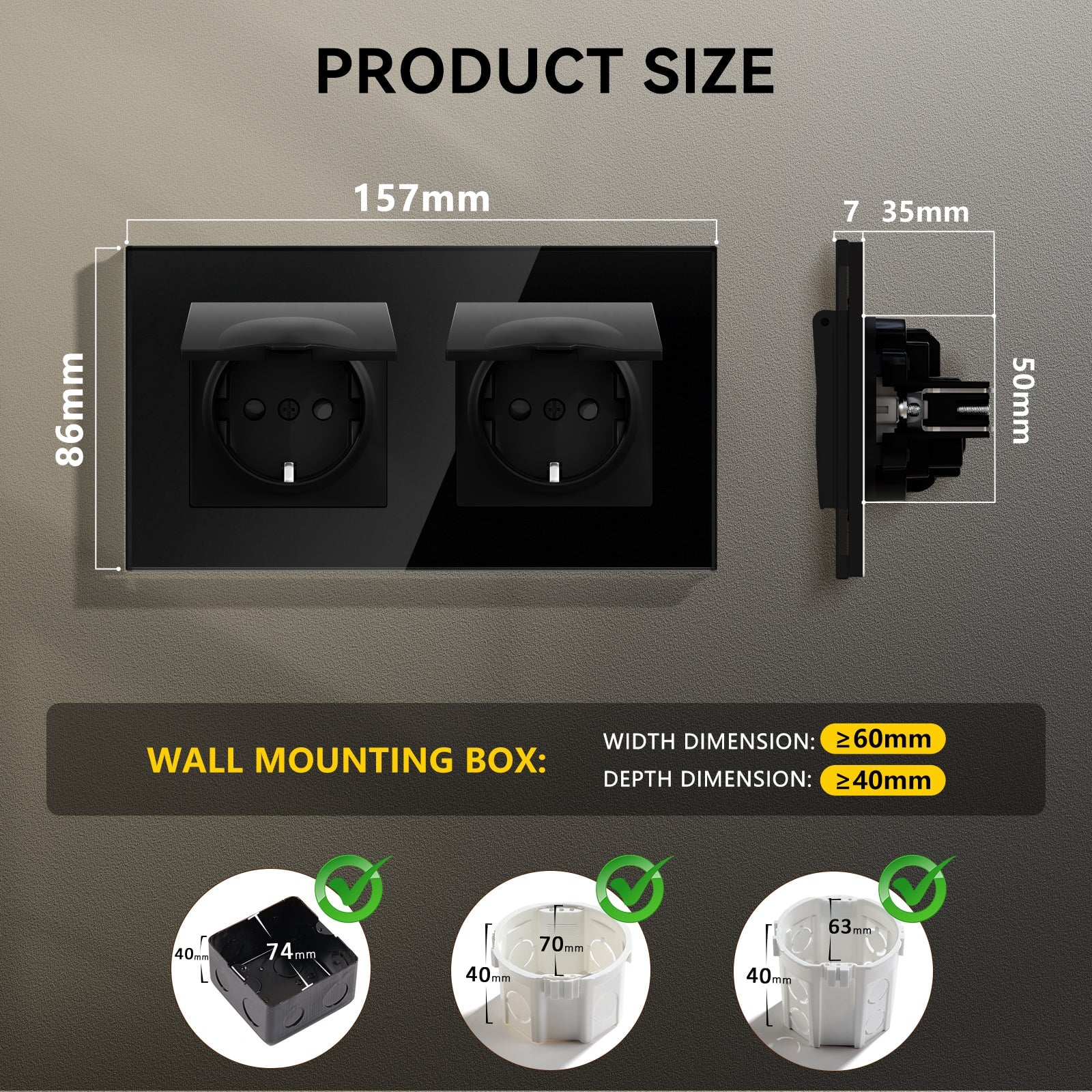 BSEED Heritage Series EU Wall Sockets With Cover Waterproof Electric Socket with Claw Technology 16A Socket Work With Type E Plug Power Outlets & Sockets Bseedswitch 