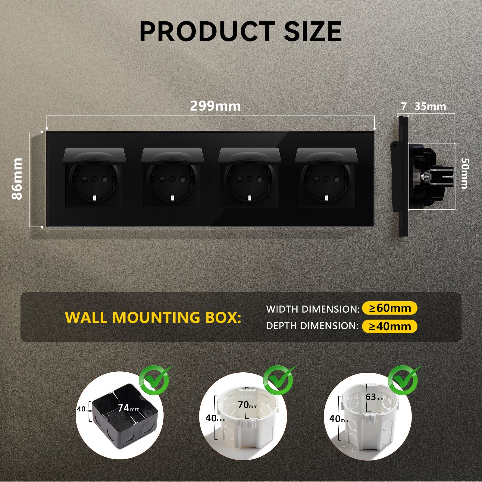 BSEED Heritage Series EU Wall Sockets With Cover Waterproof Electric Socket with Claw Technology 16A Socket Work With Type E Plug Power Outlets & Sockets Bseedswitch 
