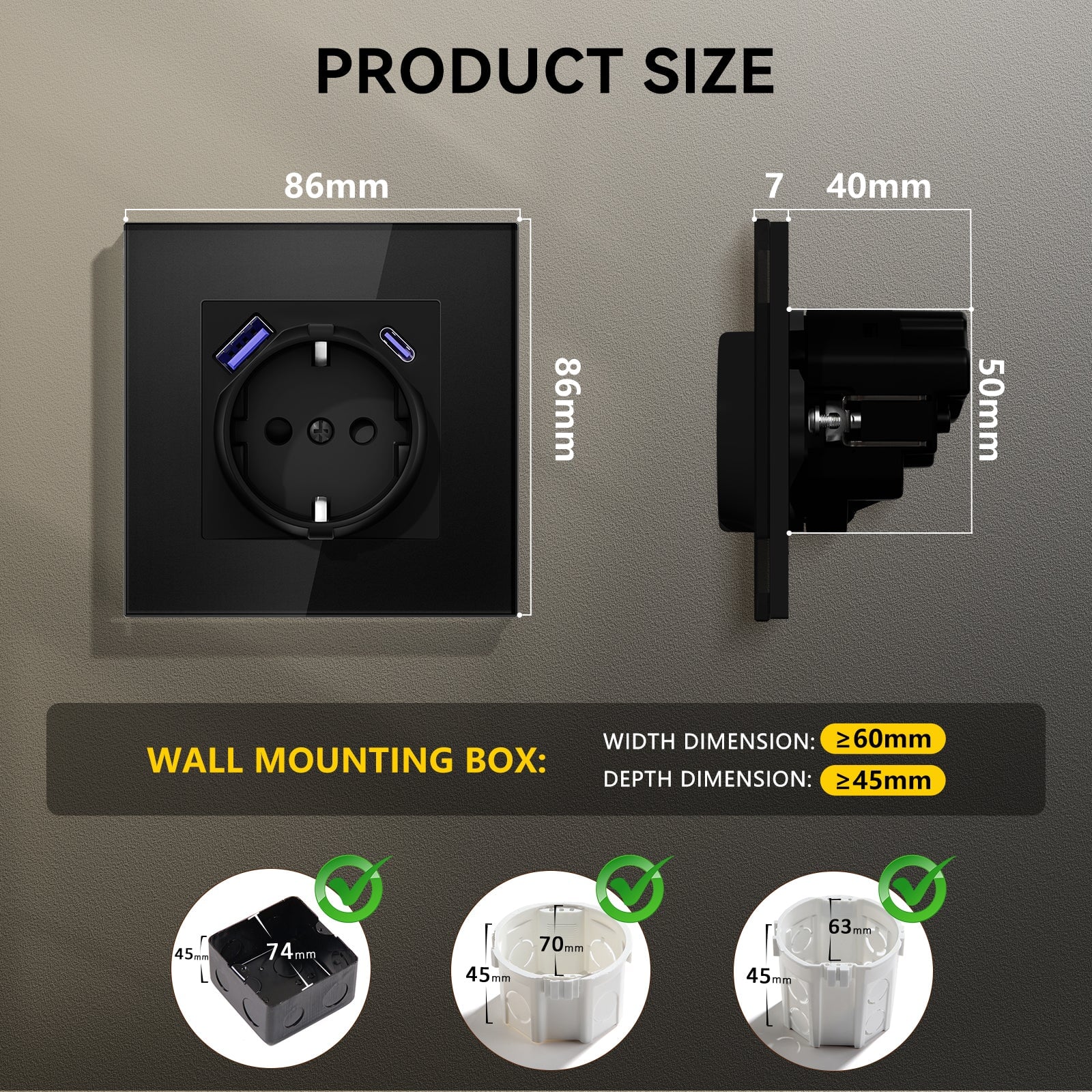 BSEED 20W EU sockets with Fast Charge Type-C USB with Claw technology Power Outlets & Sockets Bseedswitch 