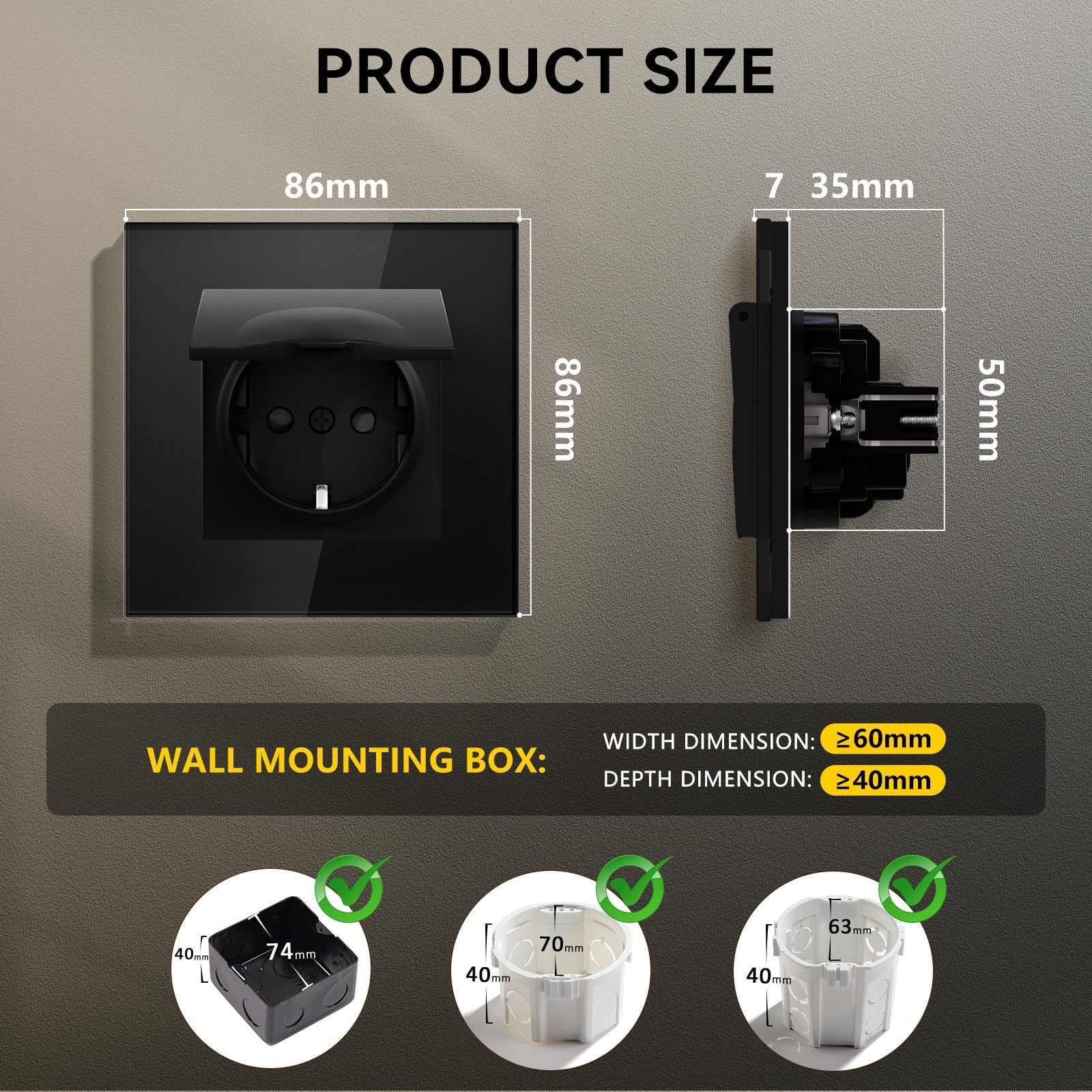 BSEED Heritage Series EU Wall Sockets With Cover Waterproof Electric Socket with Claw Technology 16A Socket Work With Type E Plug Power Outlets & Sockets Bseedswitch 