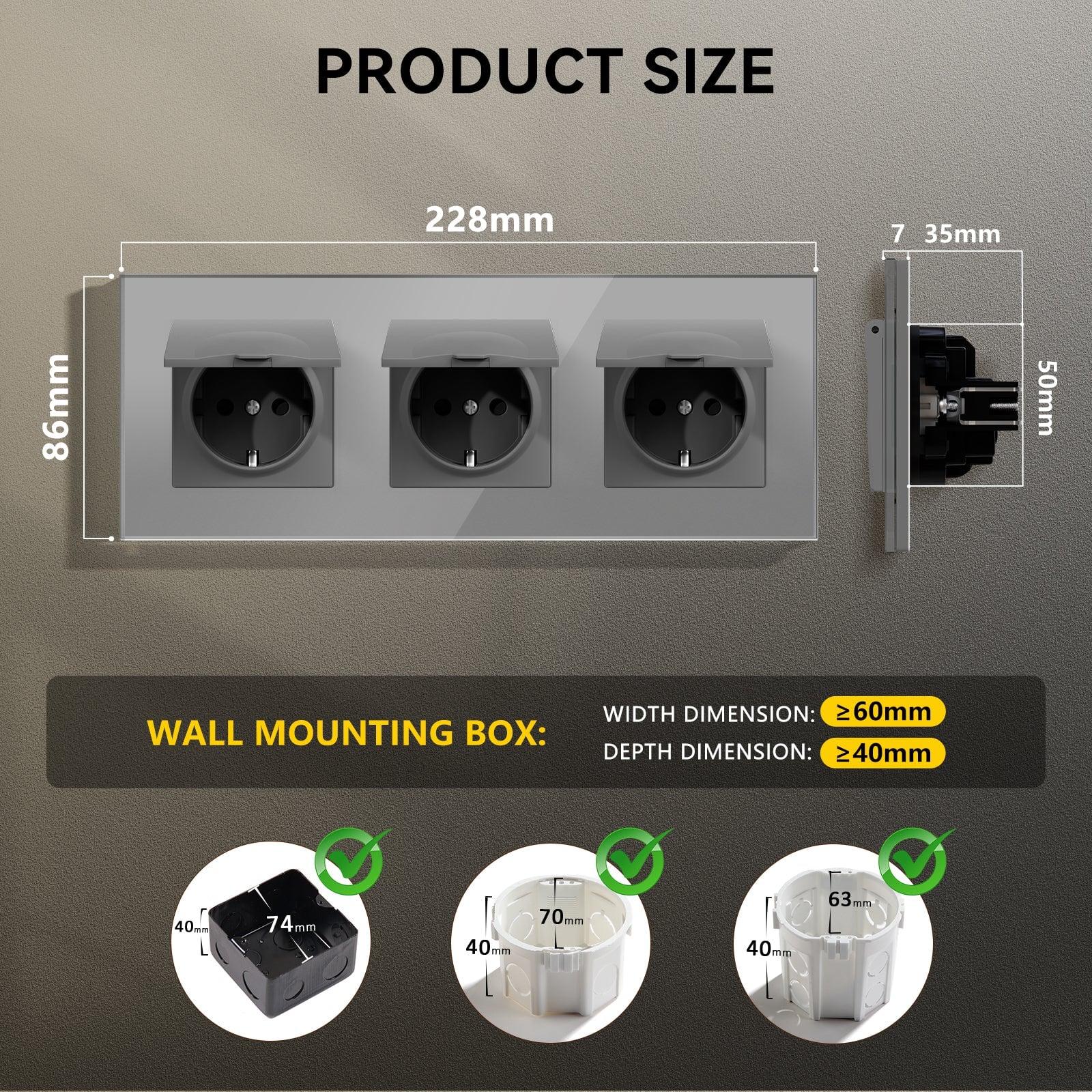 BSEED Heritage Series EU Wall Sockets With Cover Waterproof Electric Socket with Claw Technology 16A Socket Work With Type E Plug Power Outlets & Sockets Bseedswitch 