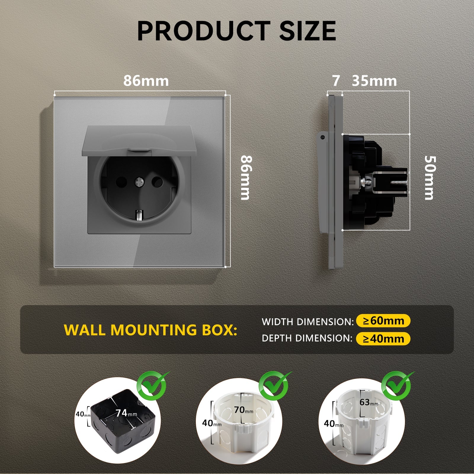 BSEED Heritage Series EU Wall Sockets With Cover Waterproof Electric Socket with Claw Technology 16A Socket Work With Type E Plug Power Outlets & Sockets Bseedswitch 