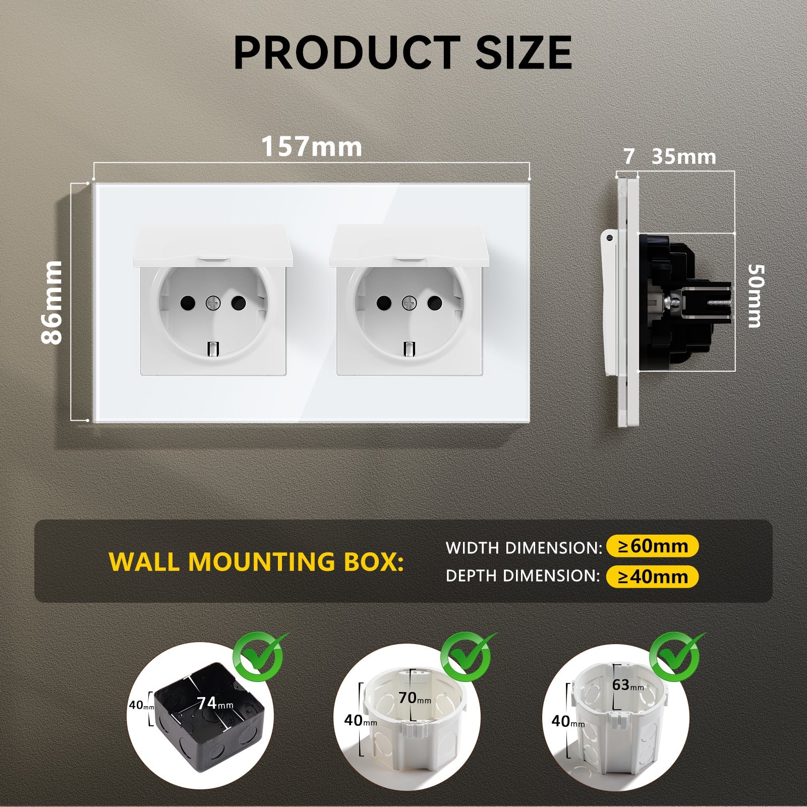 BSEED Heritage Series EU Wall Sockets With Cover Waterproof Electric Socket with Claw Technology 16A Socket Work With Type E Plug Power Outlets & Sockets Bseedswitch 