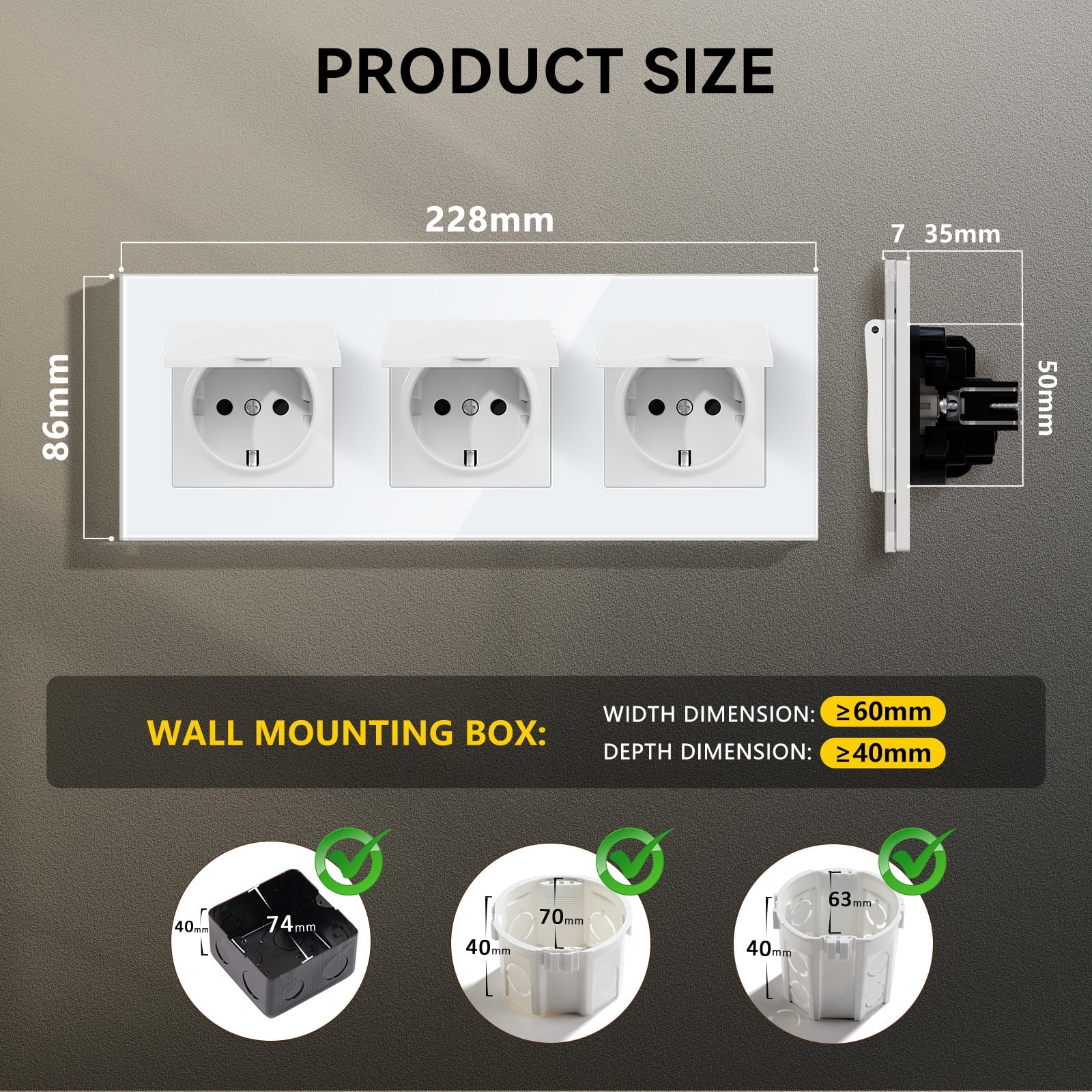 BSEED Heritage Series EU Wall Sockets With Cover Waterproof Electric Socket with Claw Technology 16A Socket Work With Type E Plug Power Outlets & Sockets Bseedswitch 