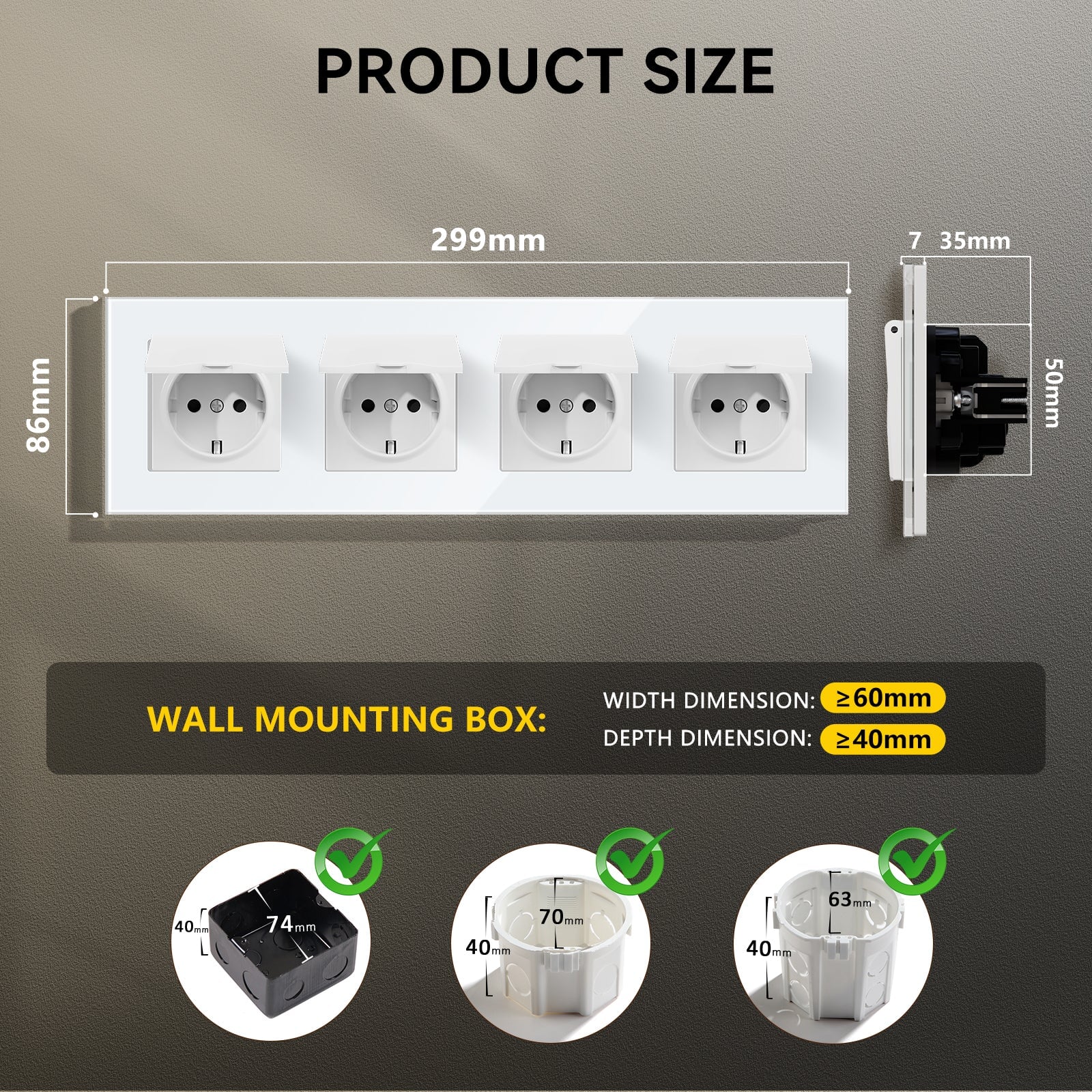BSEED Heritage Series EU Wall Sockets With Cover Waterproof Electric Socket with Claw Technology 16A Socket Work With Type E Plug Power Outlets & Sockets Bseedswitch 