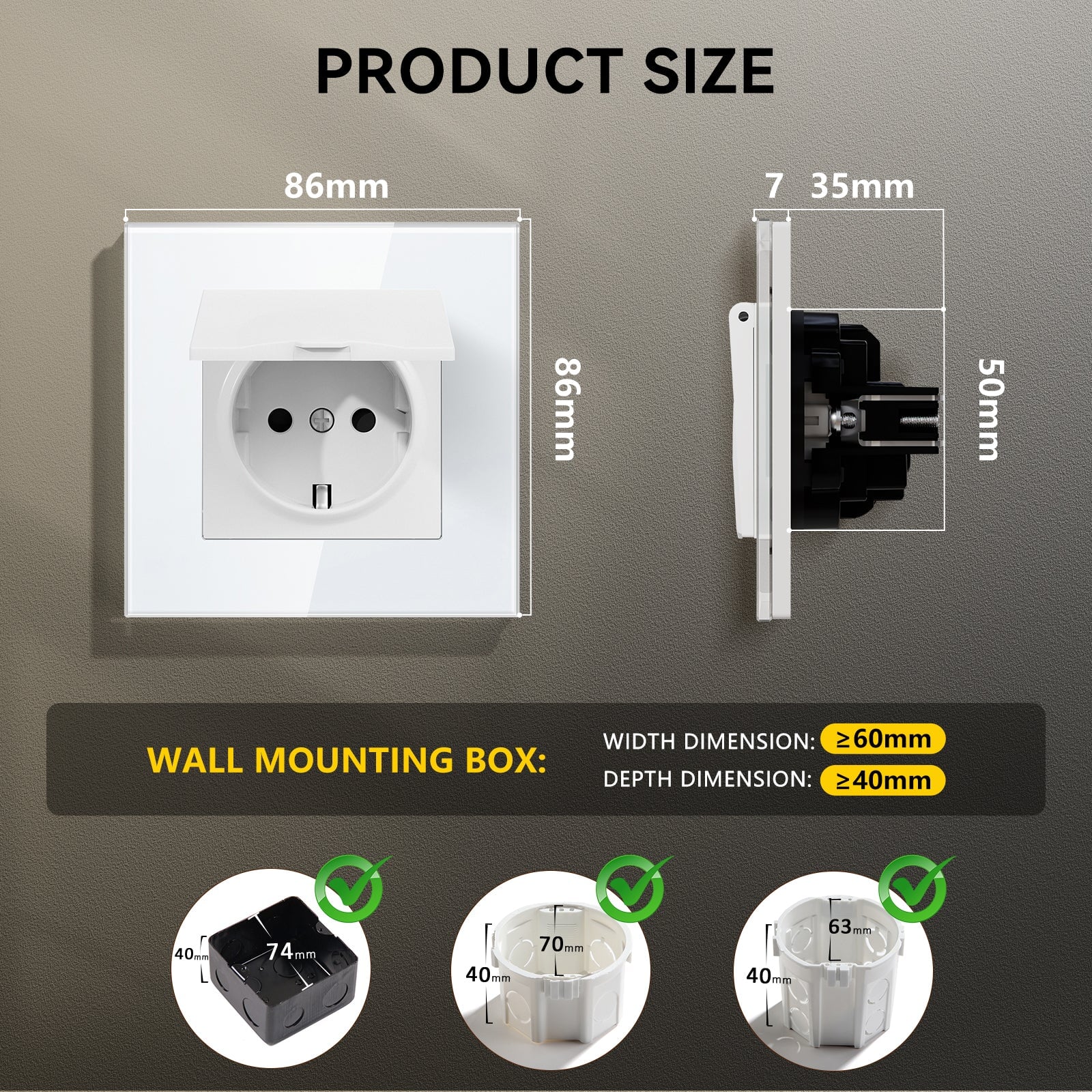 BSEED Heritage Series EU Wall Sockets With Cover Waterproof Electric Socket with Claw Technology 16A Socket Work With Type E Plug Power Outlets & Sockets Bseedswitch 