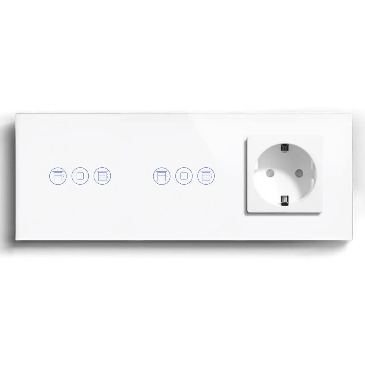 BSEED Product Customization Bseedswitch double wifi roller shutter switch with eu socket 