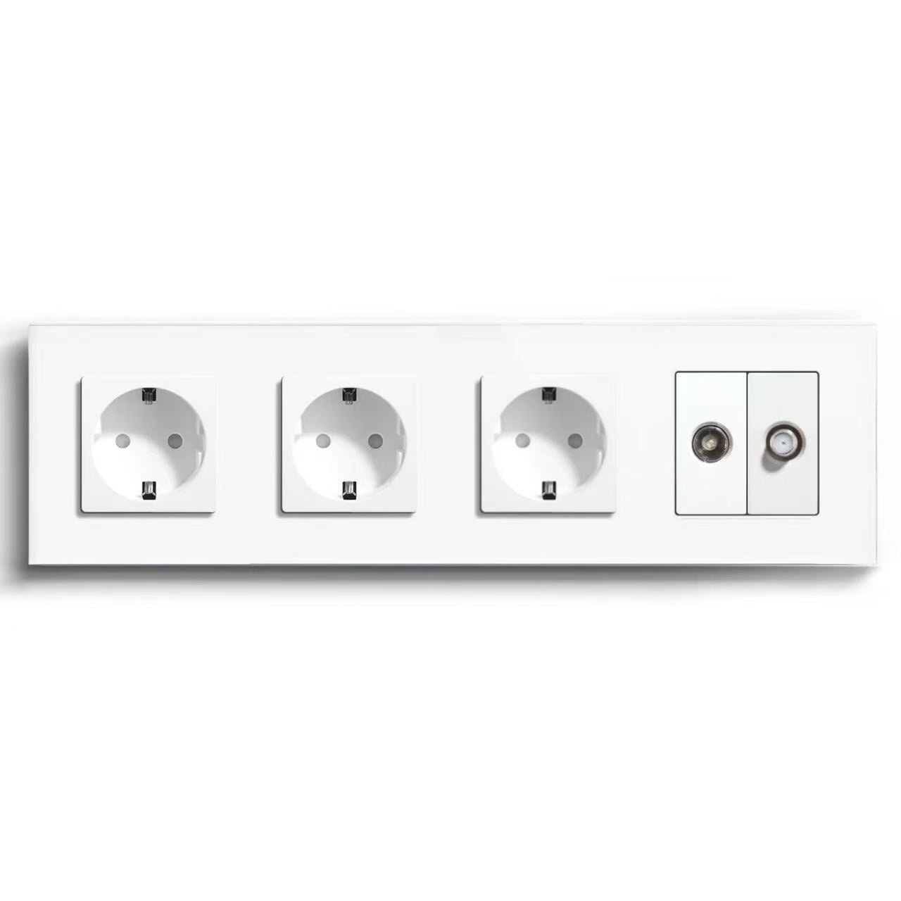 BSEED Product Customization Bseedswitch triple eu socket with tv socket and satellite socket 