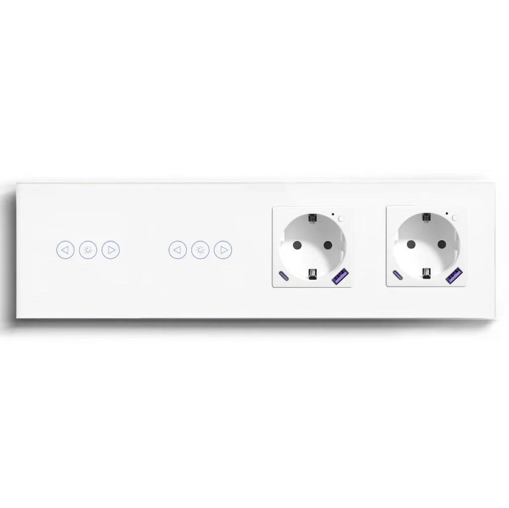 BSEED Product Customization Bseedswitch double zigbee dimmer switch with double zigbee eu socket with usb-c port 