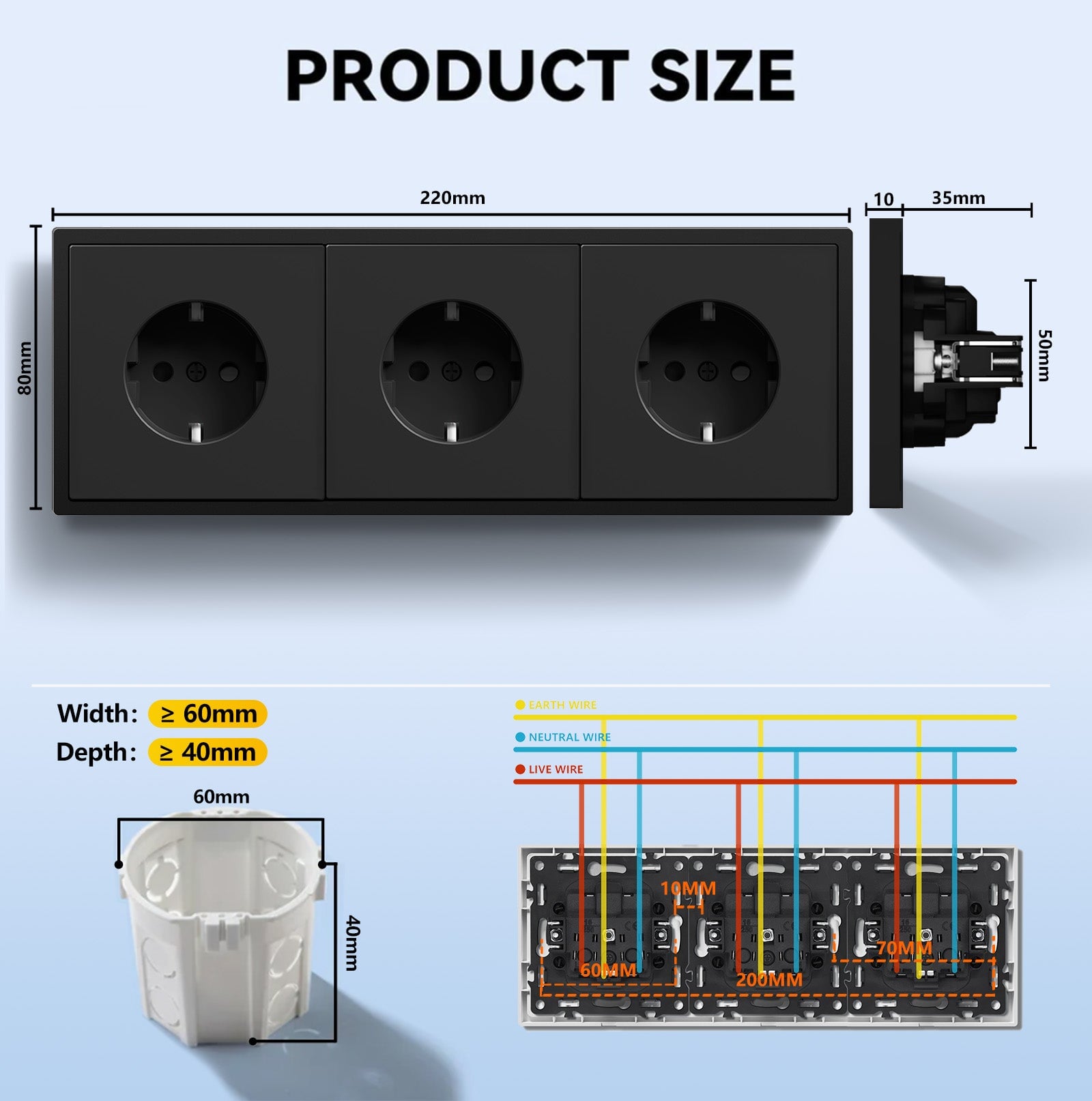 EG Easy Install EU Wall Sockets with clamping technology Power Outlets & Sockets Bseedswitch 