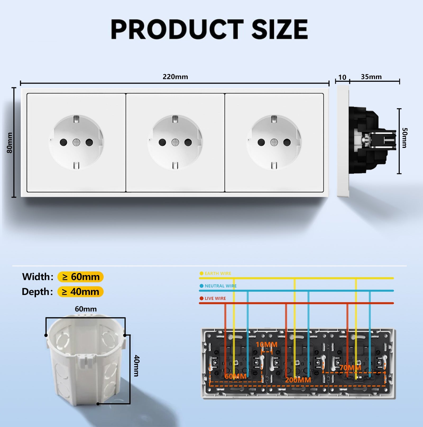 EG Easy Install EU Wall Sockets with clamping technology Power Outlets & Sockets Bseedswitch 