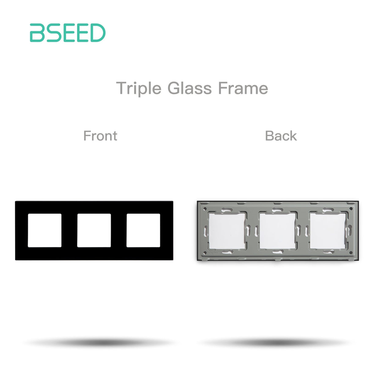Bseed Crystal Glass Frame Smart Switch Socket Frame USB RJ45 Socket TV Satellite Wall Plug Function Parts DIY Free Combination Black Color Power Outlets & Sockets Bseedswitch 3 Slot Panel 