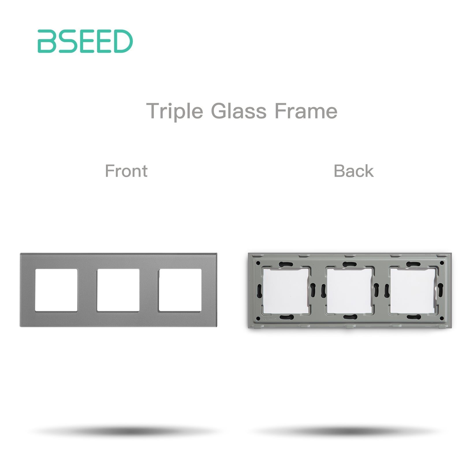 Bseed Crystal Glass Frame Smart Switch Socket Frame USB RJ45 Socket TV Satellite Wall Plug Function Parts DIY Free Combination Grey Color socket Bseedswitch 