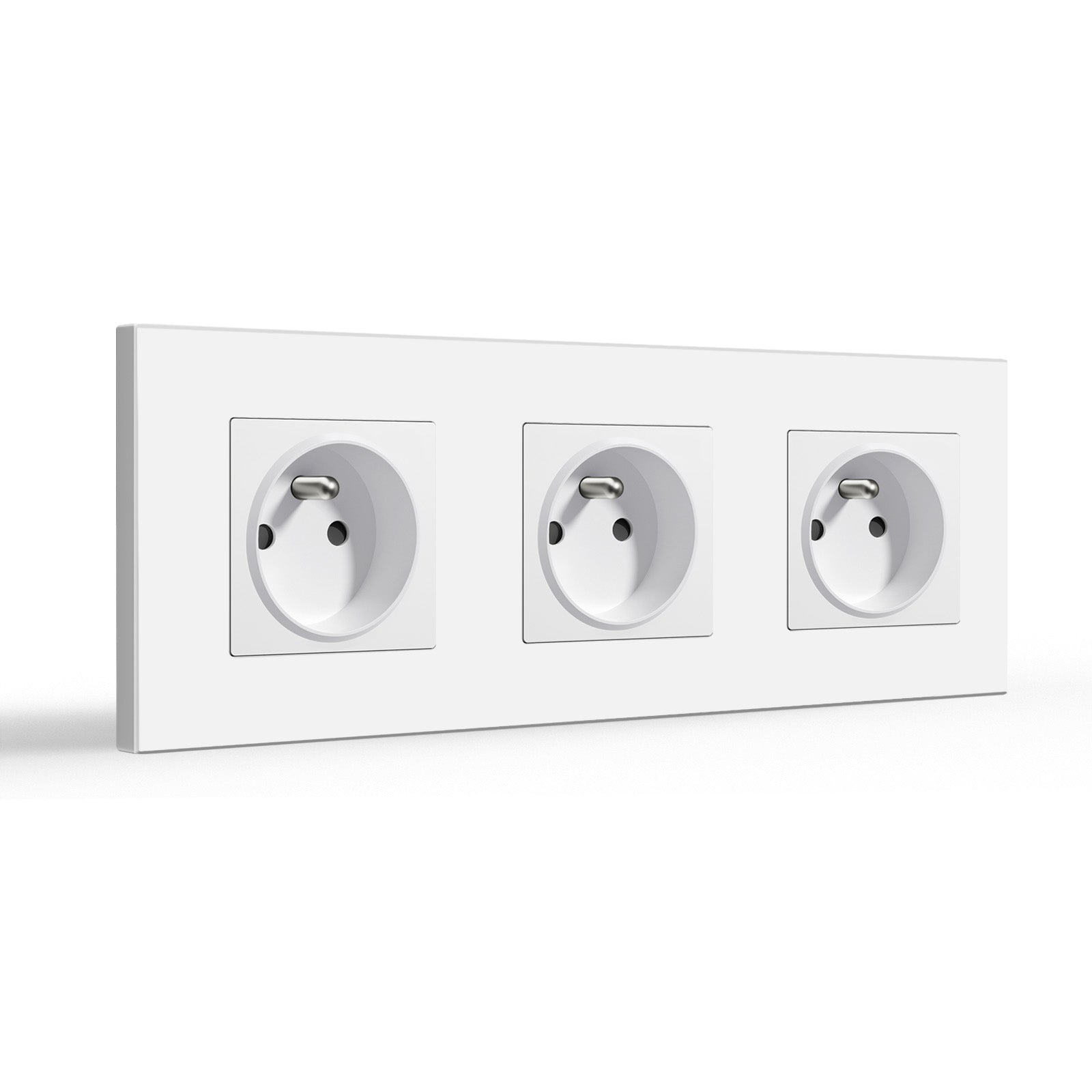 BSEED FR Wall Sockets Power Outlets Kids Protection 16A Wall Plates & Covers Bseedswitch white Plastic Triple