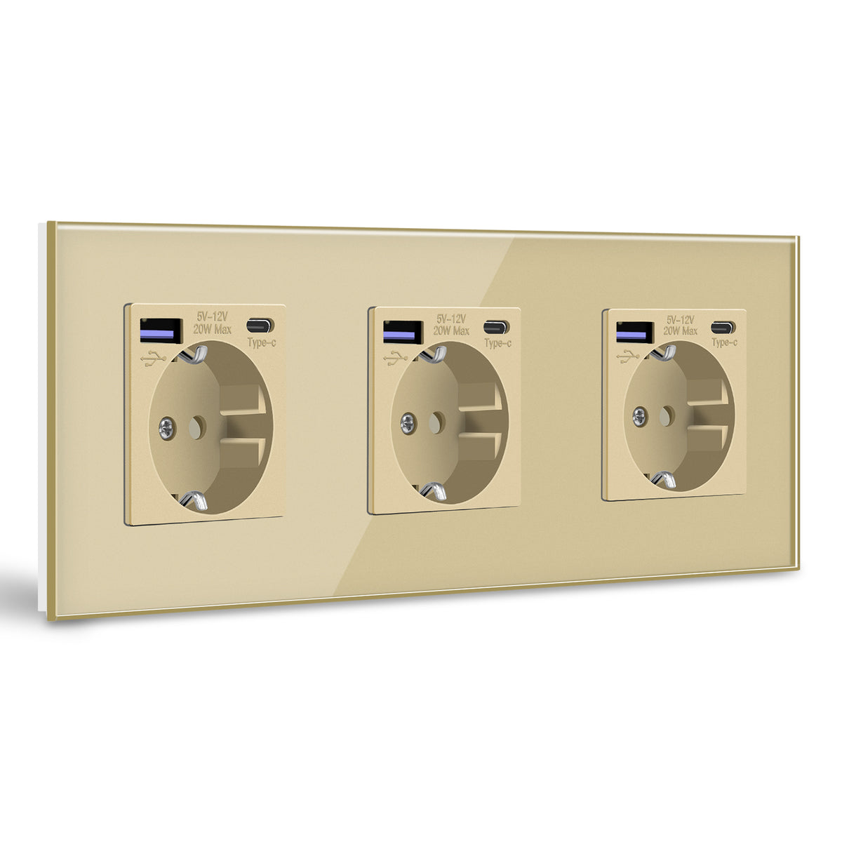 BSEED EU sockets with 20W PD Fast Charge Type-C Interface Outlet Wall Socket
