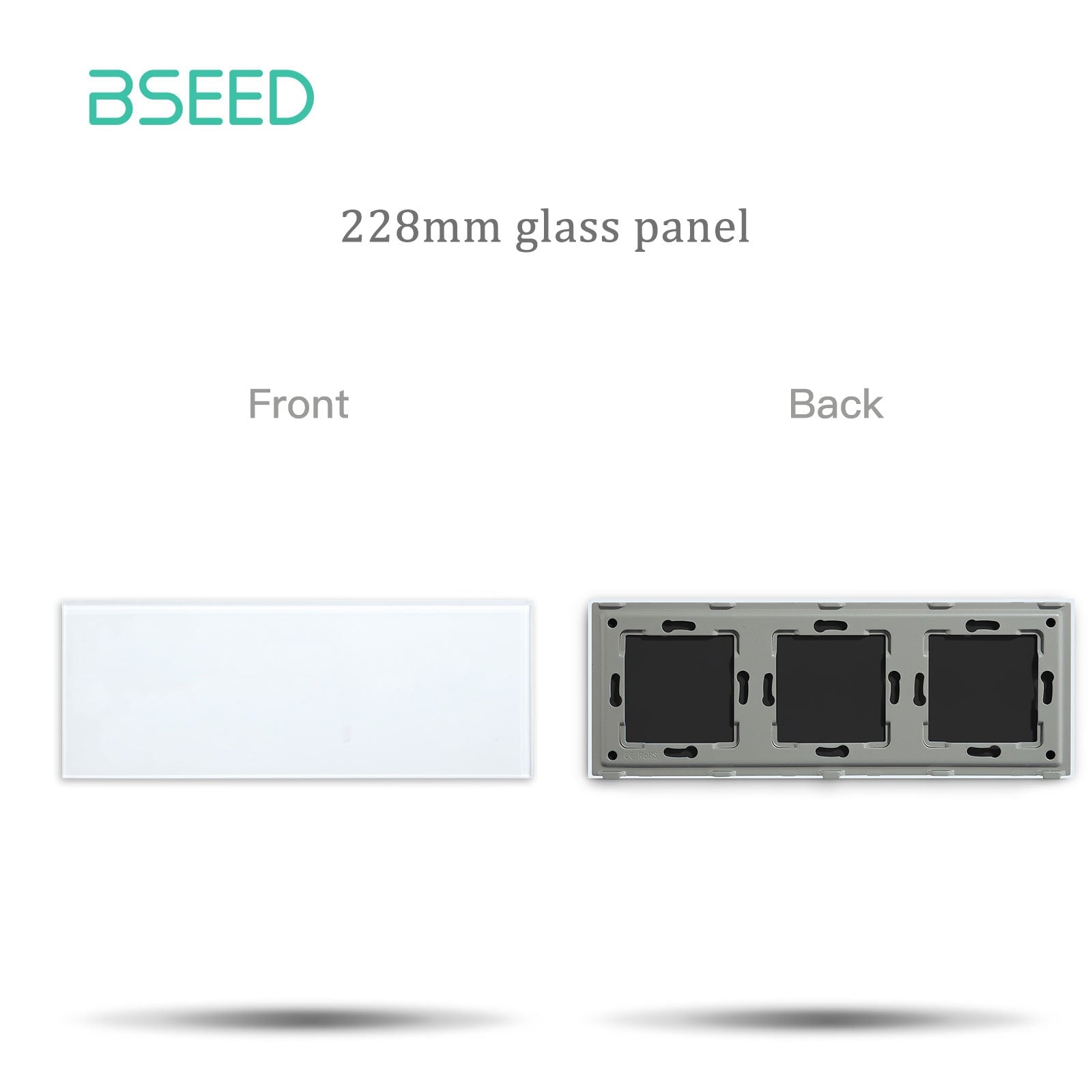 BSEED Crystal Glass Switch Panel Customizable Wall Switch Cover with Personalized Icon Options Bseedswitch White 228mm 