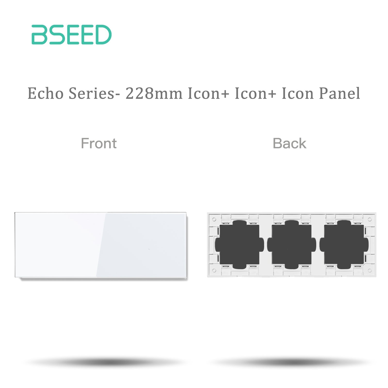 BSEED Echo Touch DIY Part Customized Free Combinations Glass Panels Light Switches Bseedswitch White Icon +Icon +Icon Panel 