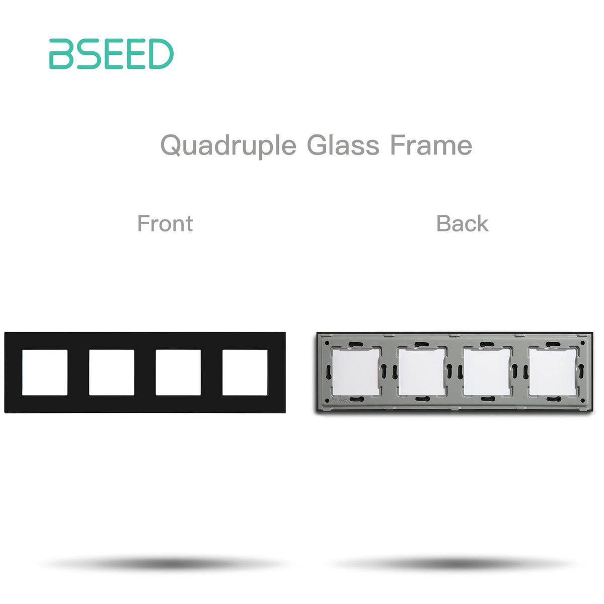Bseed Crystal Glass Frame Smart Switch Socket Frame USB RJ45 Socket TV Satellite Wall Plug Function Parts DIY Free Combination Black Color Power Outlets & Sockets Bseedswitch 4 Slot Panel 