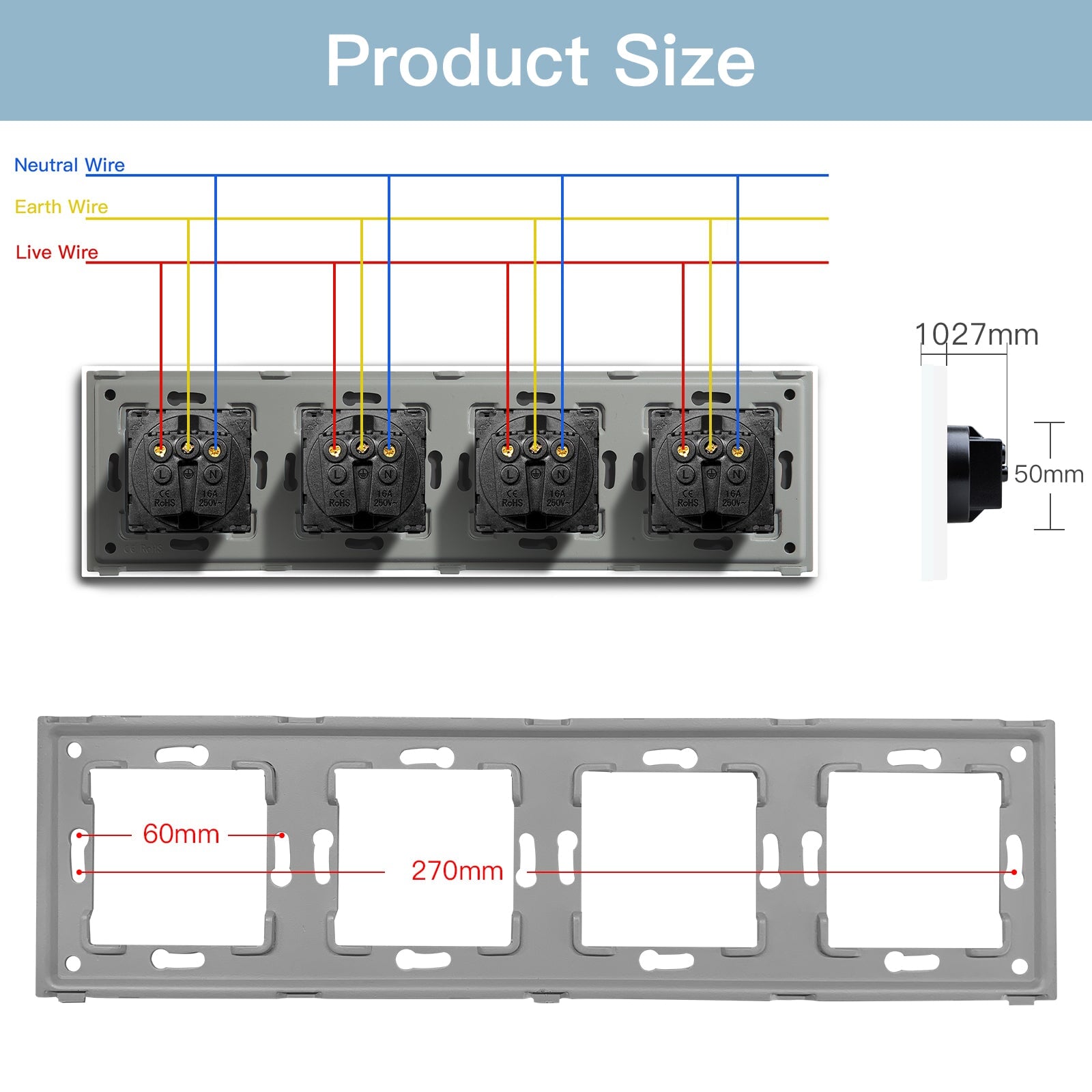 BSEED EU Wall Sockets Power Outlets Glass Panel 16A Power Outlets & Sockets Bseedswitch 
