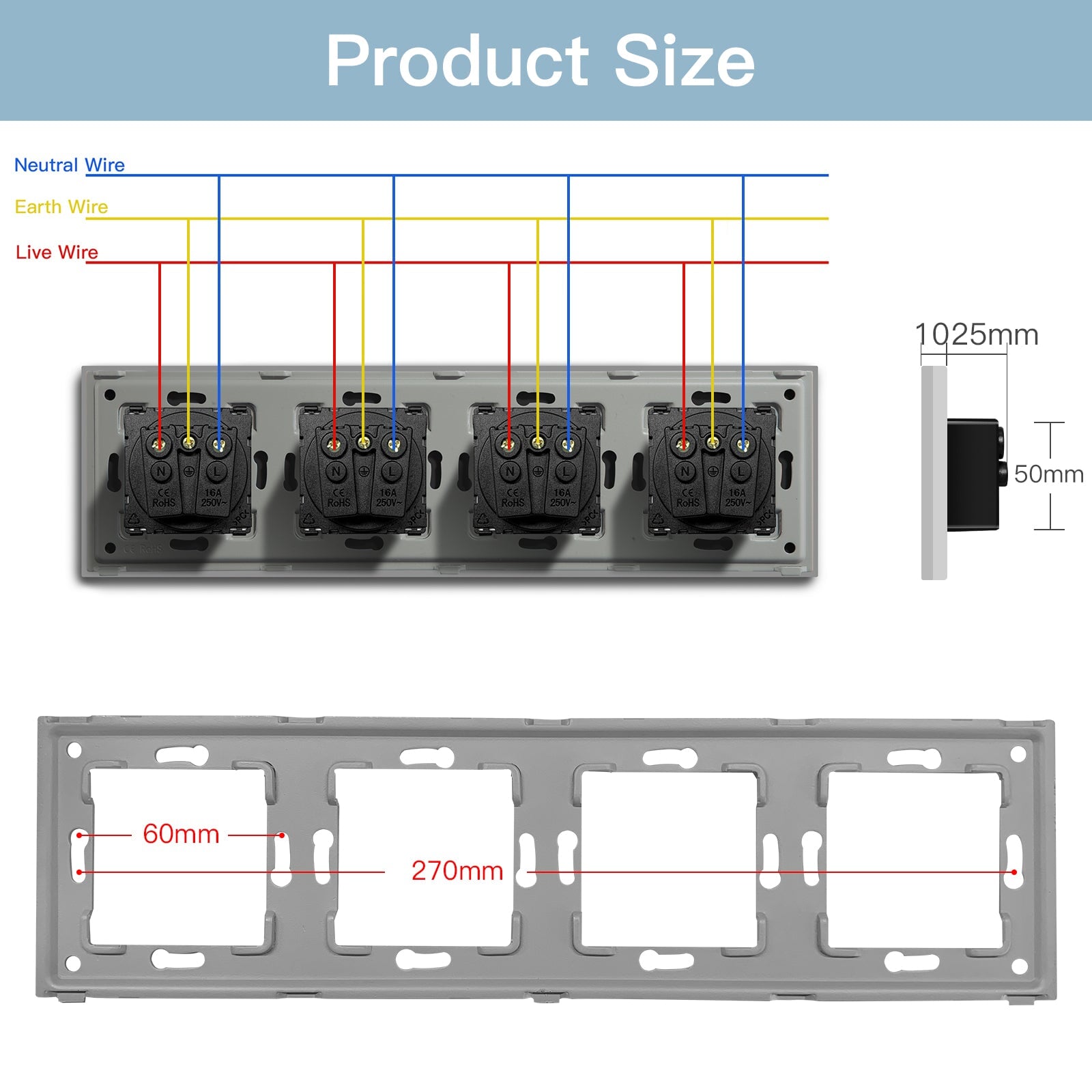 Socket Outlet Frame BSEED EU Double Sockets Power Wall Outlet Home Wall Power Sockets Glas ...