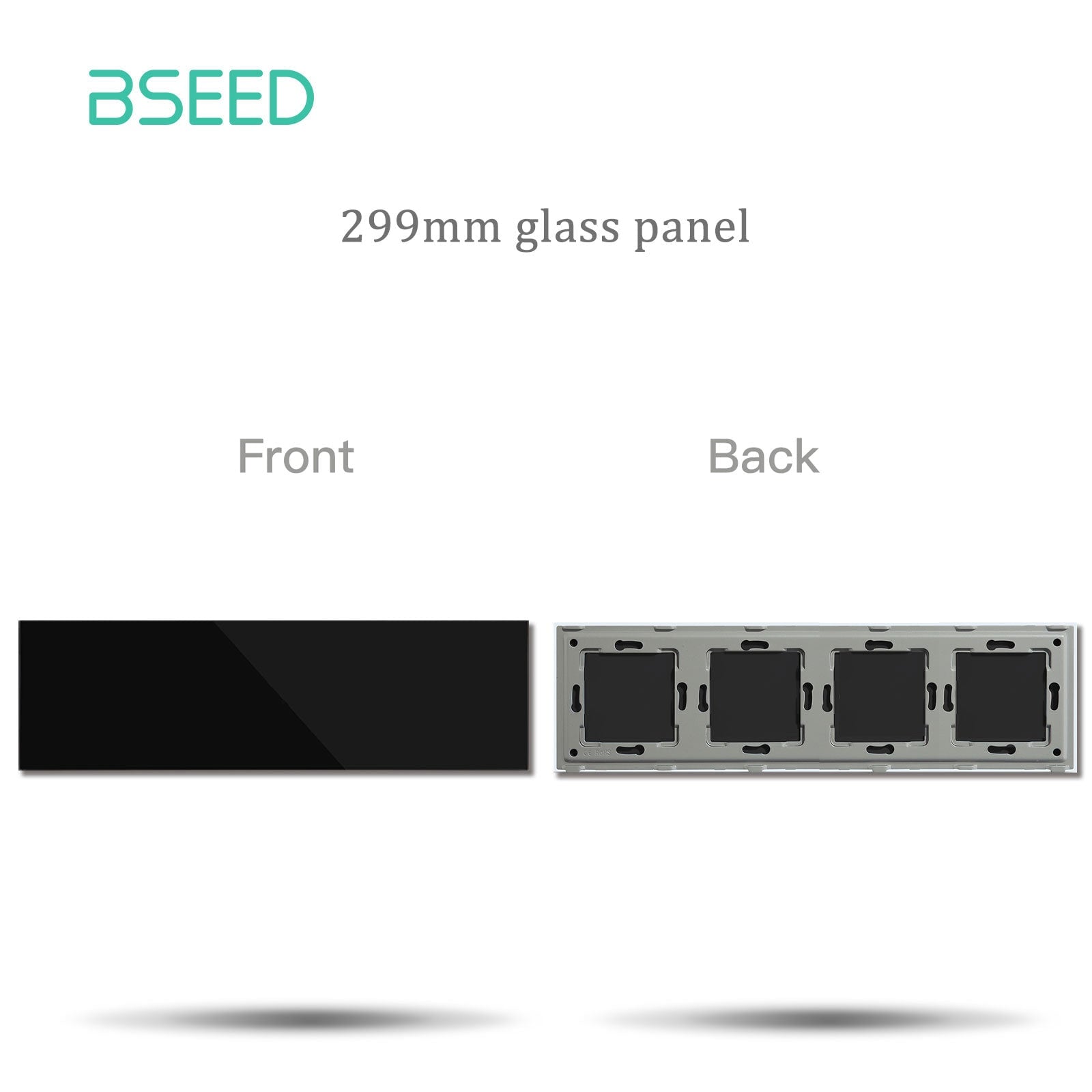 BSEED Crystal Glass Switch Panel Customizable Wall Switch Cover with Personalized Icon Options Bseedswitch Black 299mm 