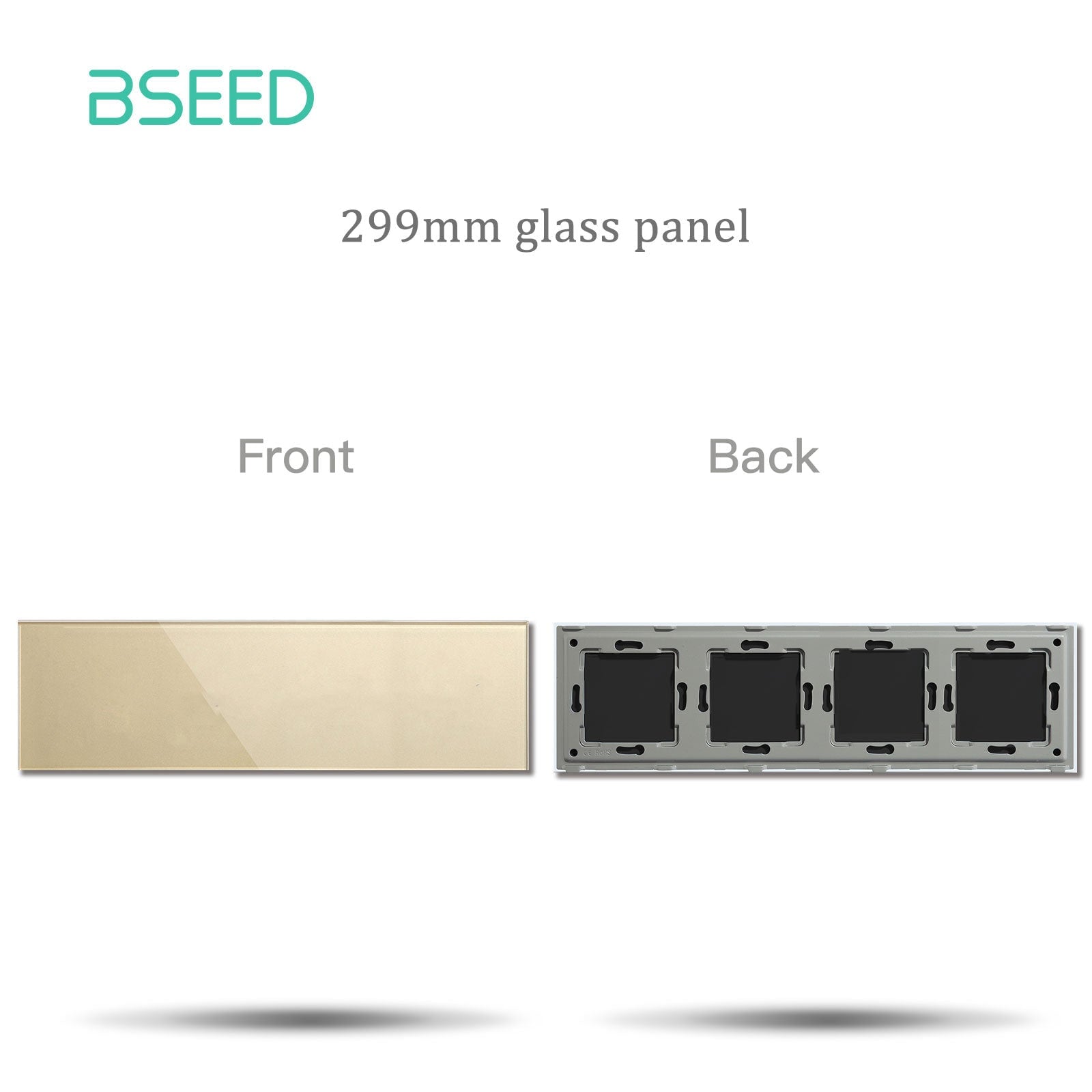 BSEED Crystal Glass Switch Panel Customizable Wall Switch Cover with Personalized Icon Options Bseedswitch Gold 299mm 