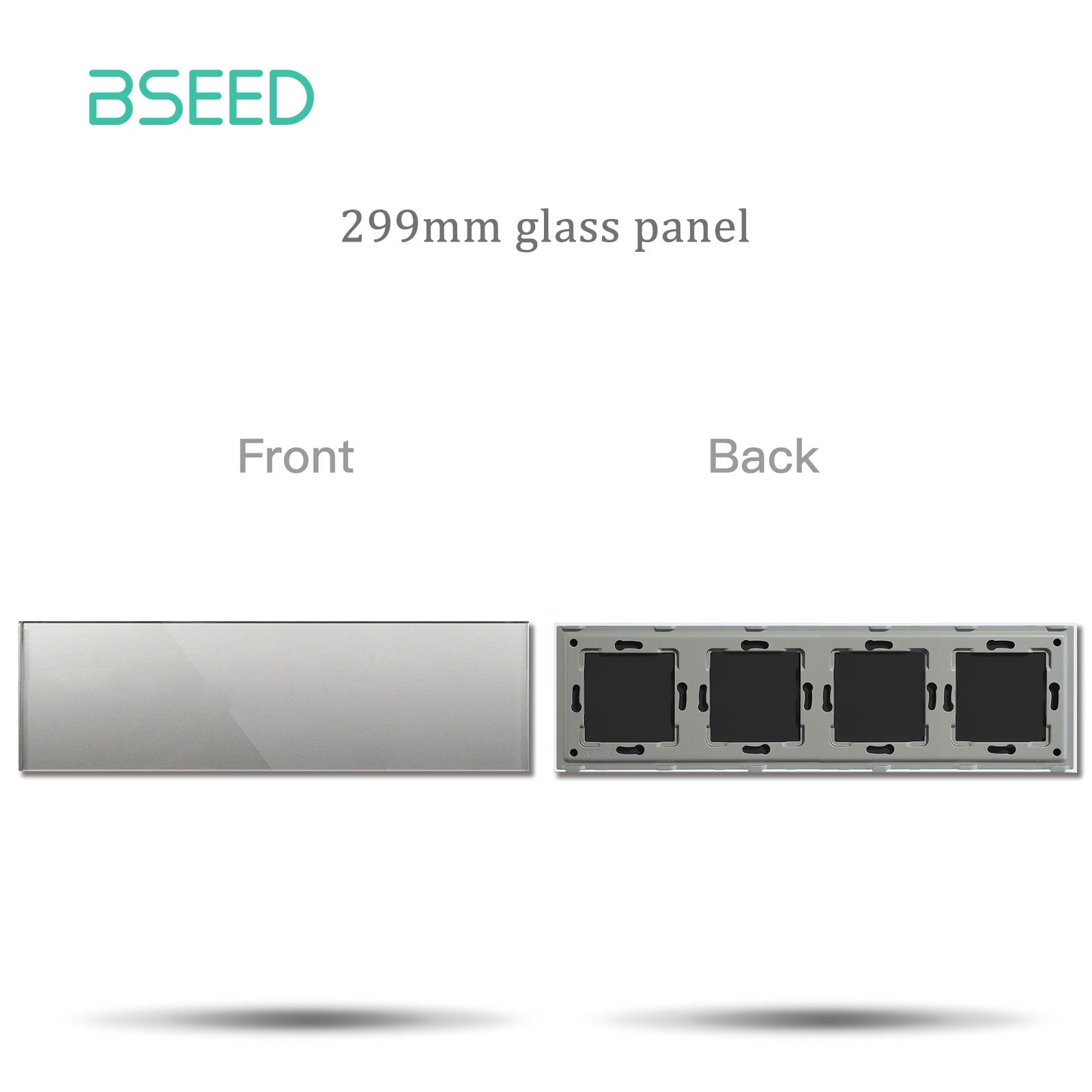 BSEED Crystal Glass Switch Panel Customizable Wall Switch Cover with Personalized Icon Options Bseedswitch Grey 299mm 