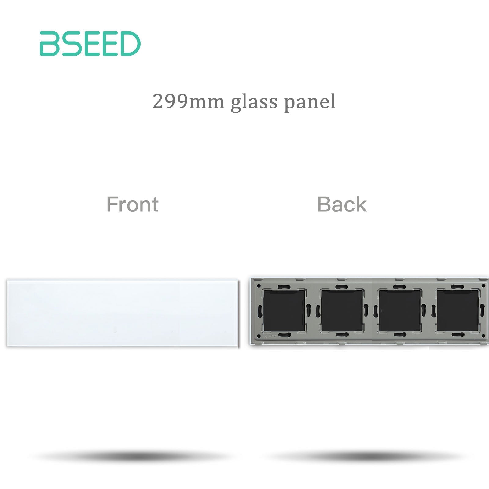 BSEED Crystal Glass Switch Panel Customizable Wall Switch Cover with Personalized Icon Options Bseedswitch White 299mm 