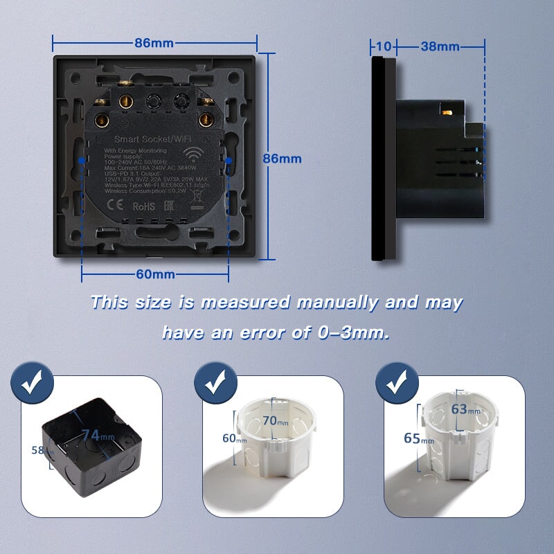 BSEED Echo Wifi Eu Standards Socket with Energy Monitoring Smart wifi Electric Socket Work with Alexa Google Assitant socket Bseedswitch 