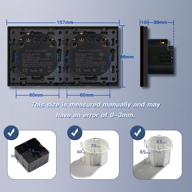 BSEED Echo Wifi Eu Standards Socket with Energy Monitoring Smart wifi Electric Socket Work with Alexa Google Assitant socket Bseedswitch 