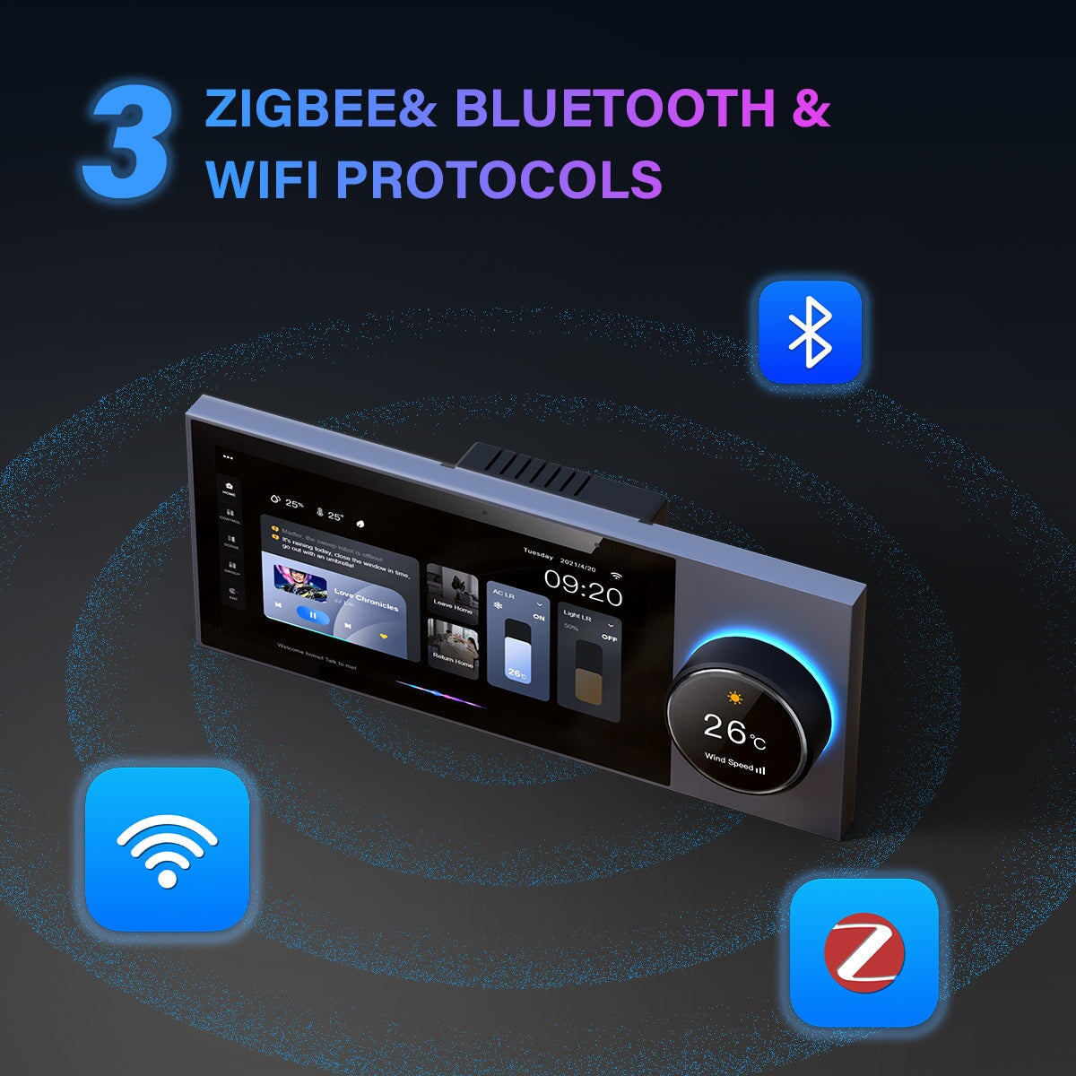 BSEED 6 inch smart panel electrical for home Multi-functional Control Panel With Knob EU standard central control panel Bseedswitch 