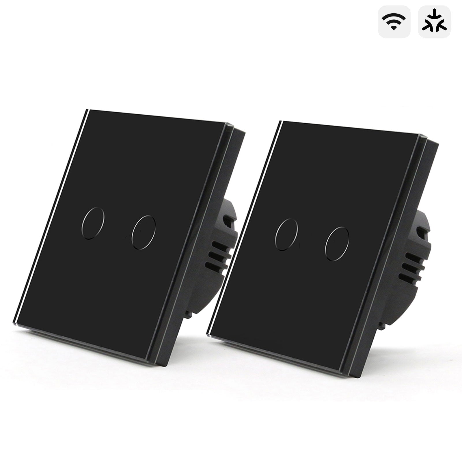 Bseed Smart Matter Wifi light switch, interruptor de parede elétrico, interruptores de luz, Bseedswitch preto, 2 unidades/embalagem, 2 Gang