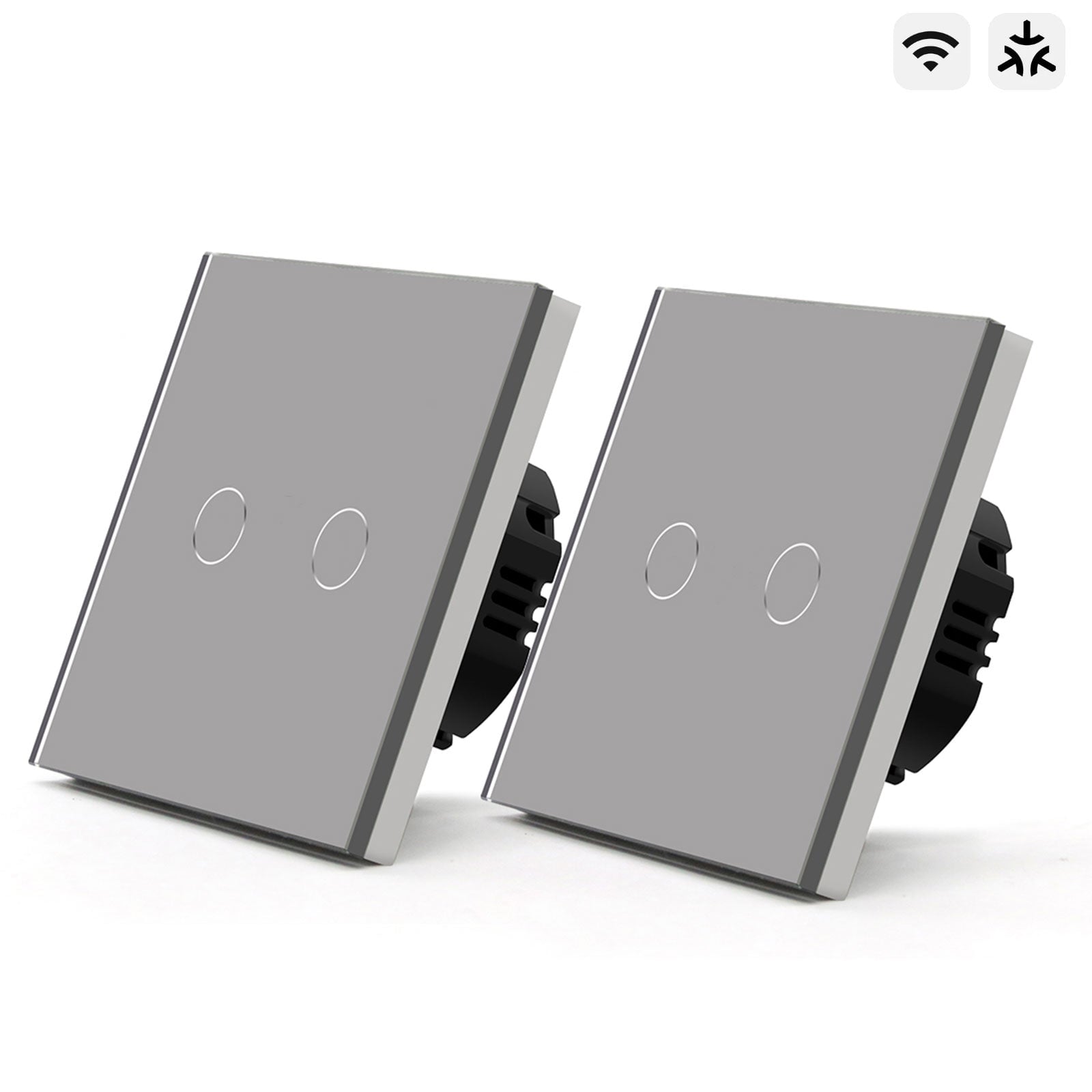 light switch inteligente Bseed Matter Wifi, interruptores de parede elétricos, interruptores de luz, Bseedswitch cinzento, 2 unidades/embalagem, 2 Gang