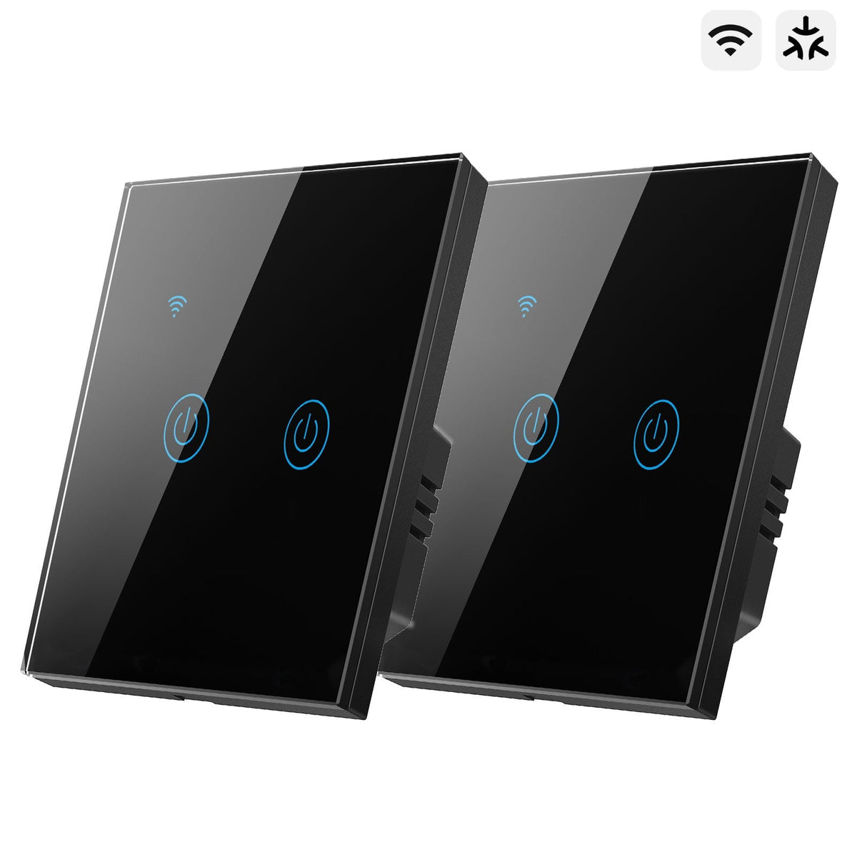 Bseed Smart Matter Wifi Light Switch Electrical Wall Light switches Light Switches Bseedswitch Black 2Pcs/Pack 2 Gang