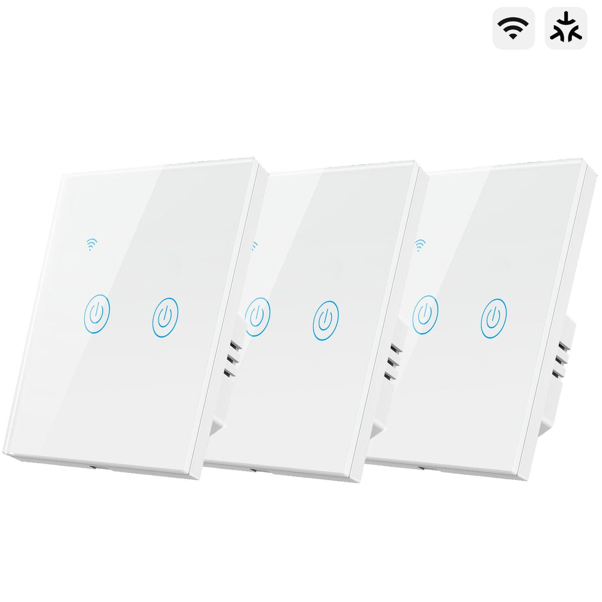 Bseed Smart Matter Wifi Light Switch Electrical Wall Light switches Light Switches Bseedswitch White 3Pcs/Pack 2 Gang