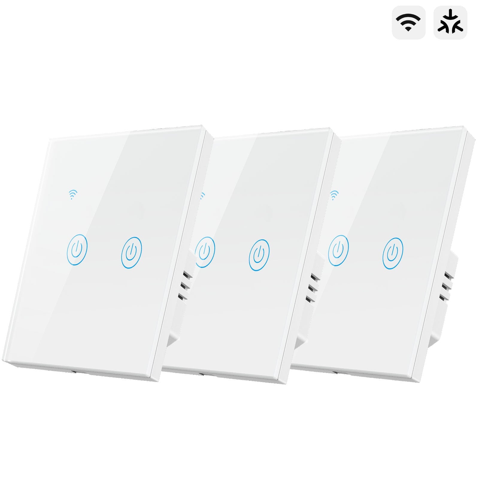 Bseed Smart Matter Wifi Light Switch Electrical Wall Light switches Light Switches Bseedswitch White 3Pcs/Pack 2 Gang
