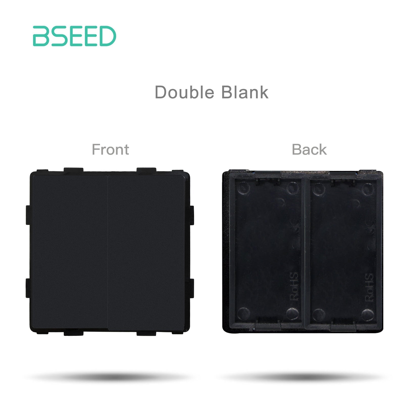 Bseed EU UK Russia Standard Plastic Socket Button Switch Function Key DIY Home Improvement Wall Plates & Covers Bseedswitch Black double Blank 