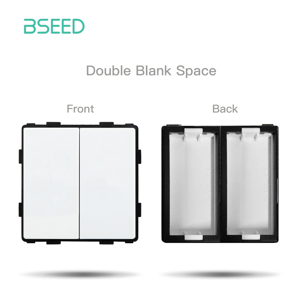 Bseed EU UK Russia Standard Plastic Socket Button Switch Function Key DIY Home Improvement Wall Plates & Covers Bseedswitch White double Blank 