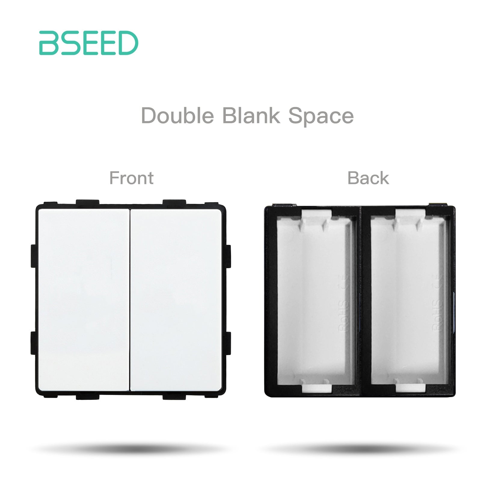 Bseed EU UK Russia Standard Plastic Socket Button Switch Function Key DIY Home Improvement Wall Plates & Covers Bseedswitch White double Blank 