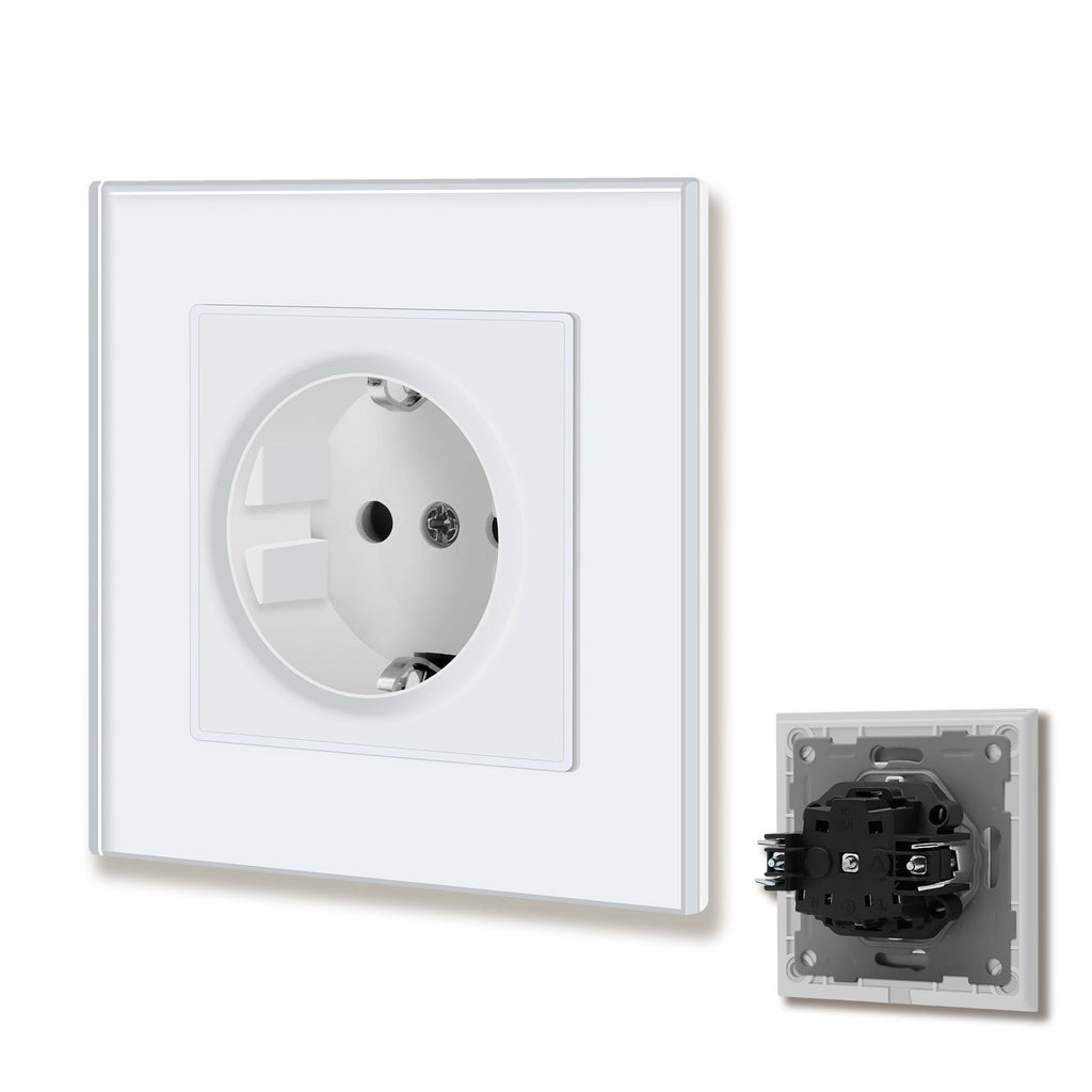 BSEED EU Wall Sockets with clamping technology New Series Power Outlets & Sockets Bseedswitch White Signle 