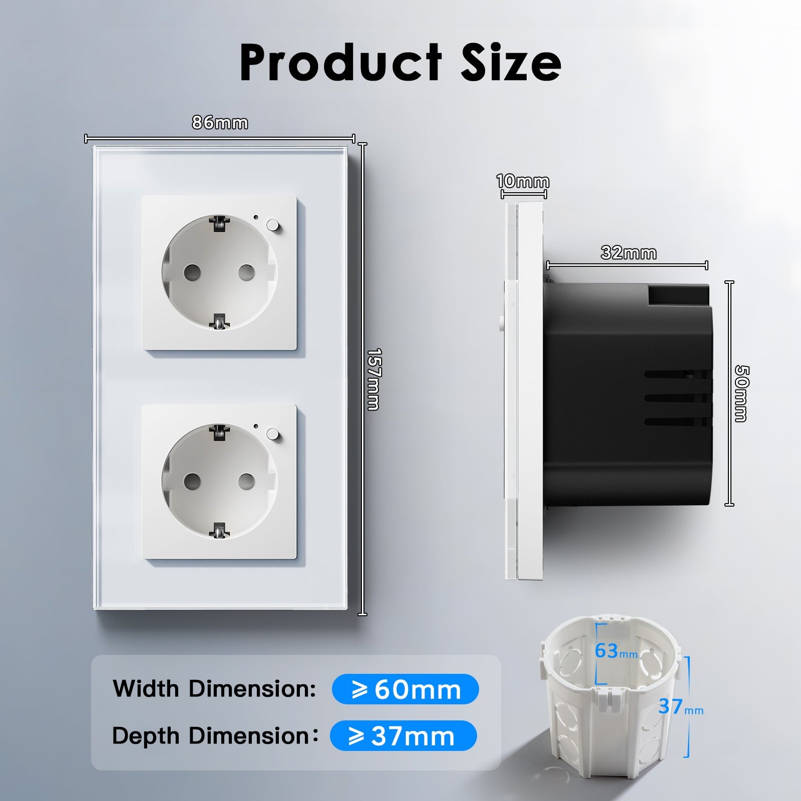 BSEED Wifi EU Wall Sockets Single Power Outlets Kids Protection Power Outlets & Sockets Bseedswitch 