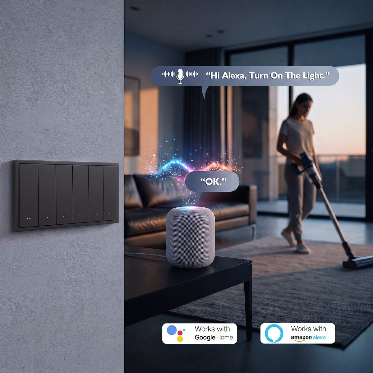 BSEED Gand Series Zigbee Light Switch (With Neutral) Recessed light switches Triple Switch Light Switches Bseedswitch 