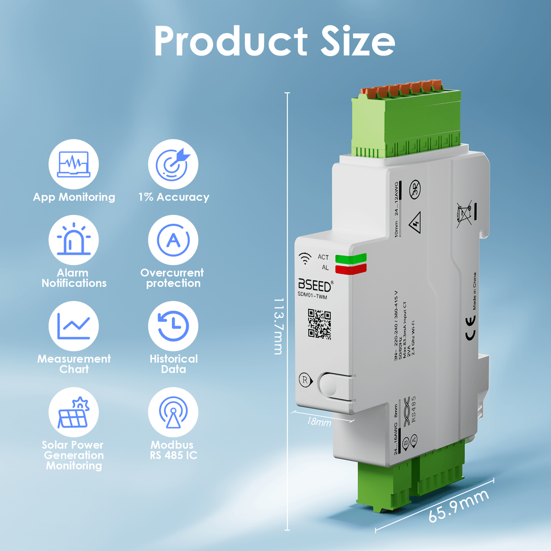 BSEED Smart Wifi Energy Meter Smart Energy Monitor Real-time Monitorin