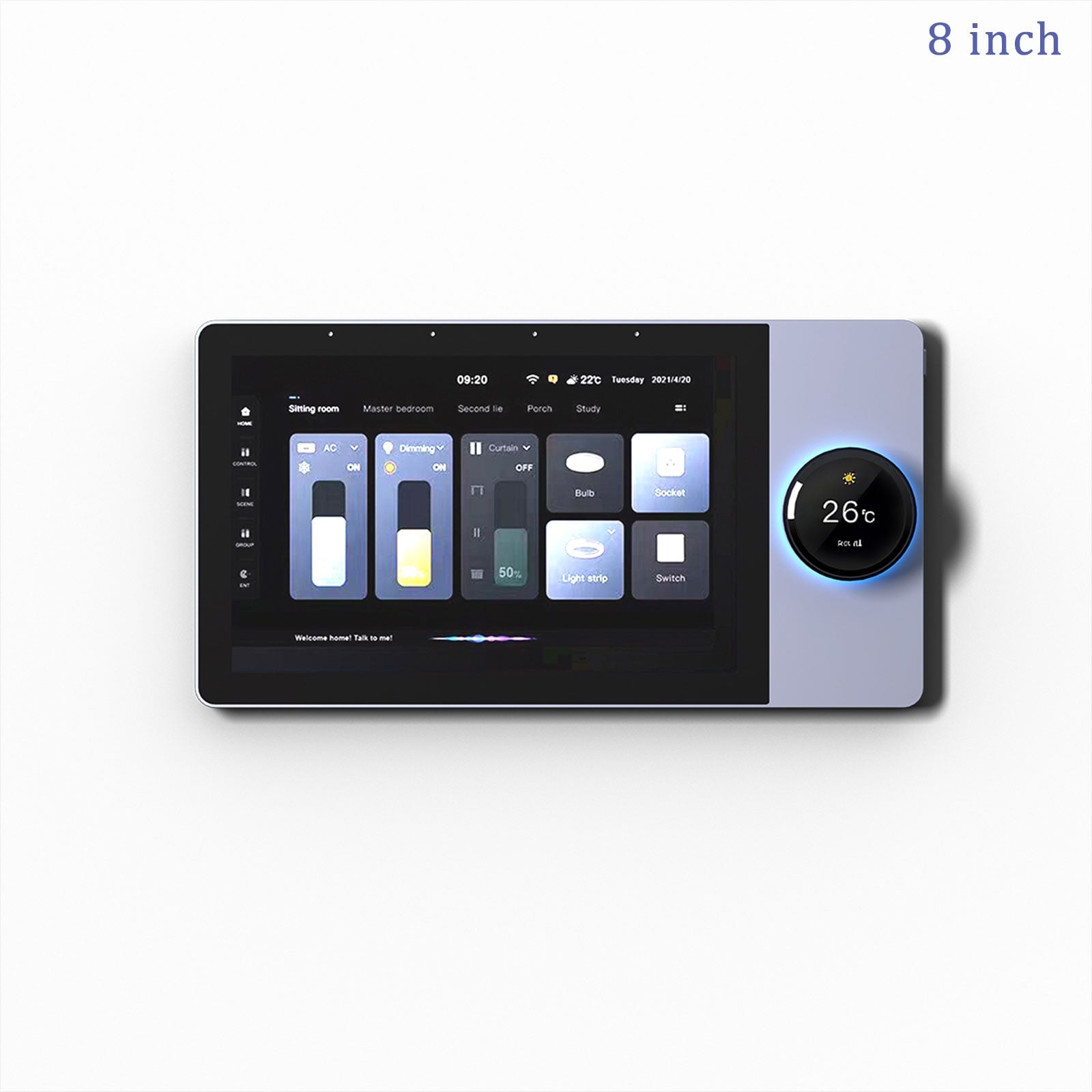 BSEED 6 / 8/ 10 Inch Smart Panel Electrical For Home Multi-functional Control Panel With Knob central control panel Bseedswitch 8 Inch 