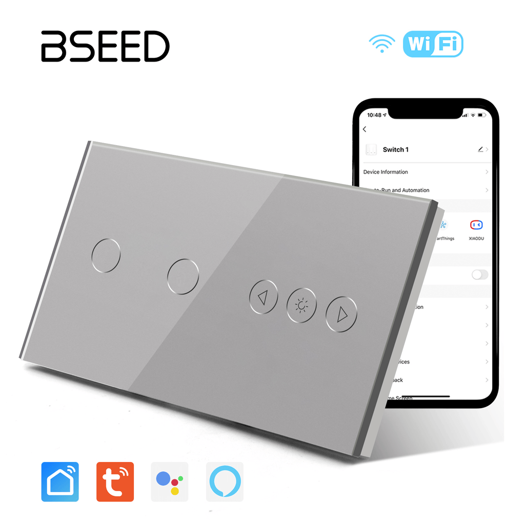 Bseed Smart Wifi Switch With Dimmer Switch Glass Panel 157mm – Bseedswitch