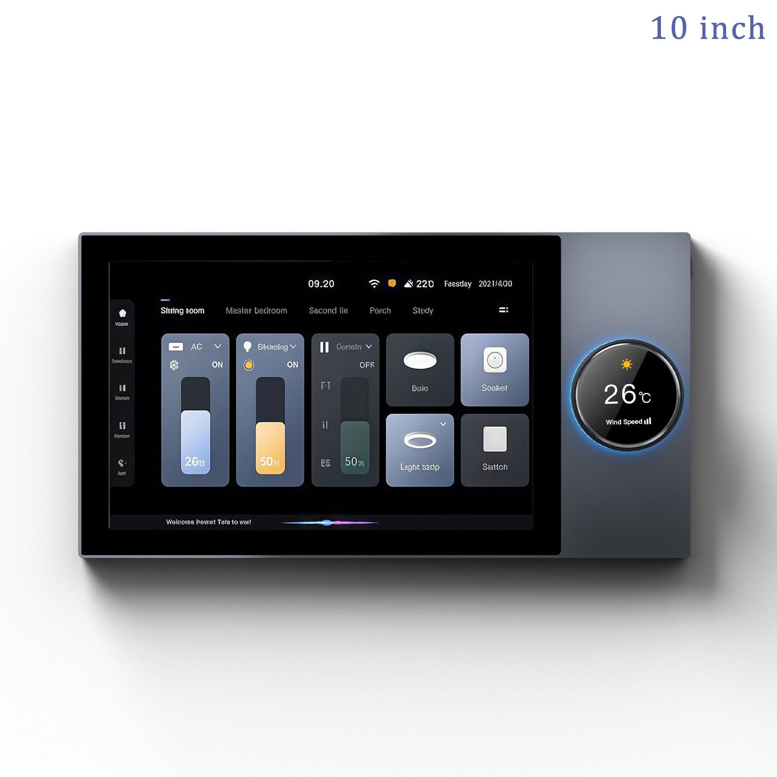 BSEED 6 / 8/ 10 Inch Smart Panel Electrical For Home Multi-functional Control Panel With Knob central control panel Bseedswitch 10 Inch 